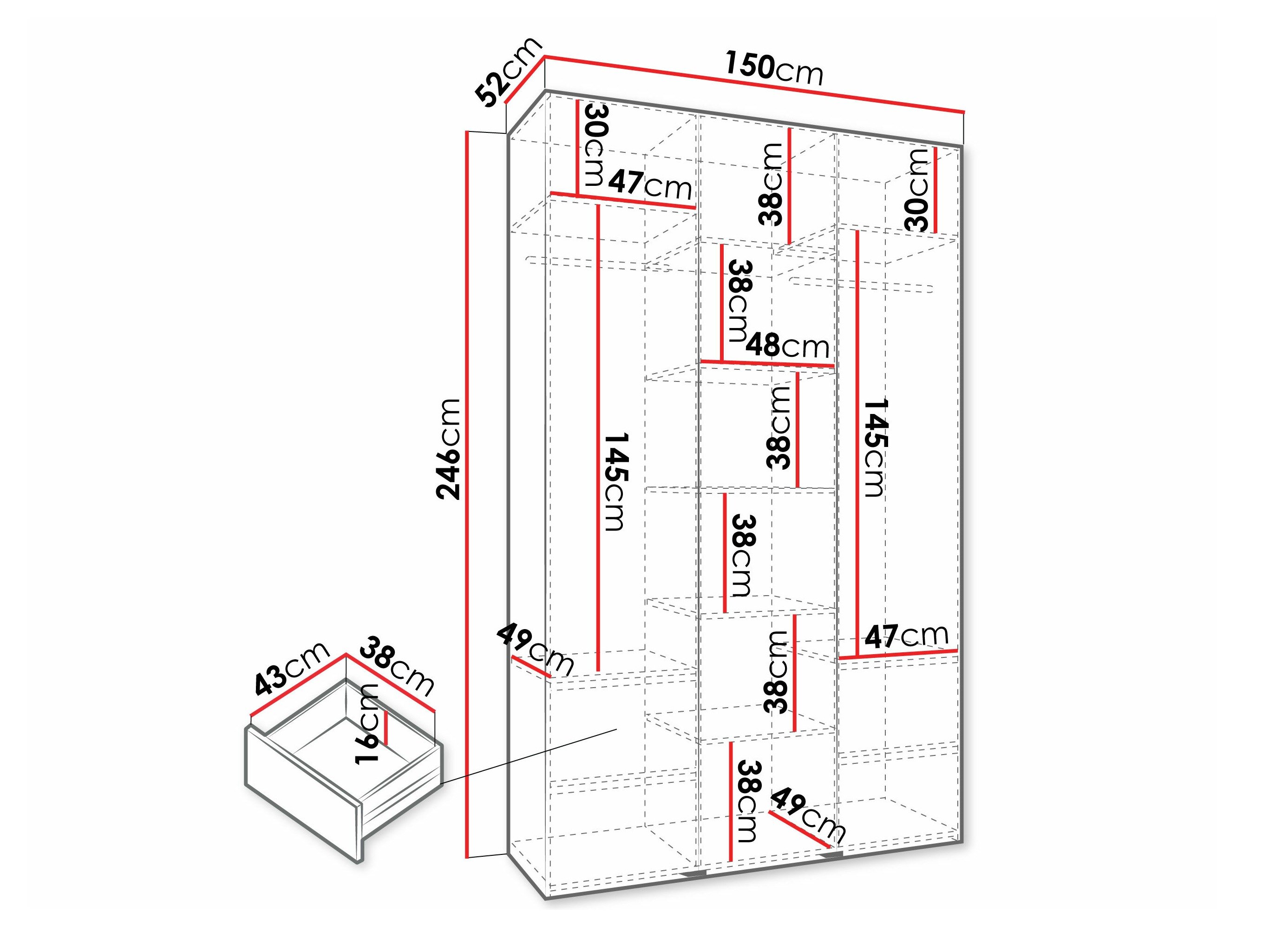 Garderobeskab Hartford 571 (Hvid)