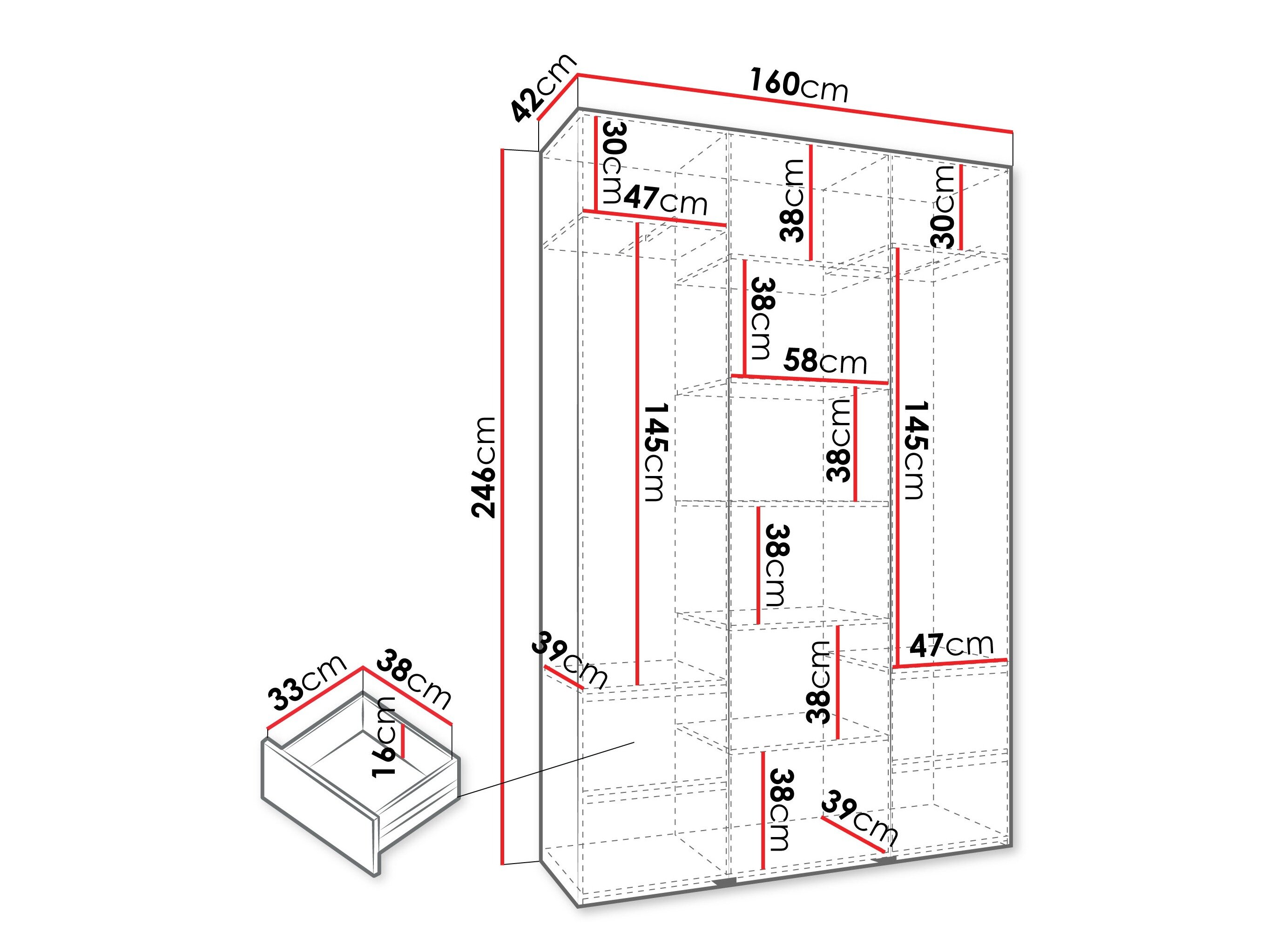 Garderobeskab Hartford 571 (Hvid)
