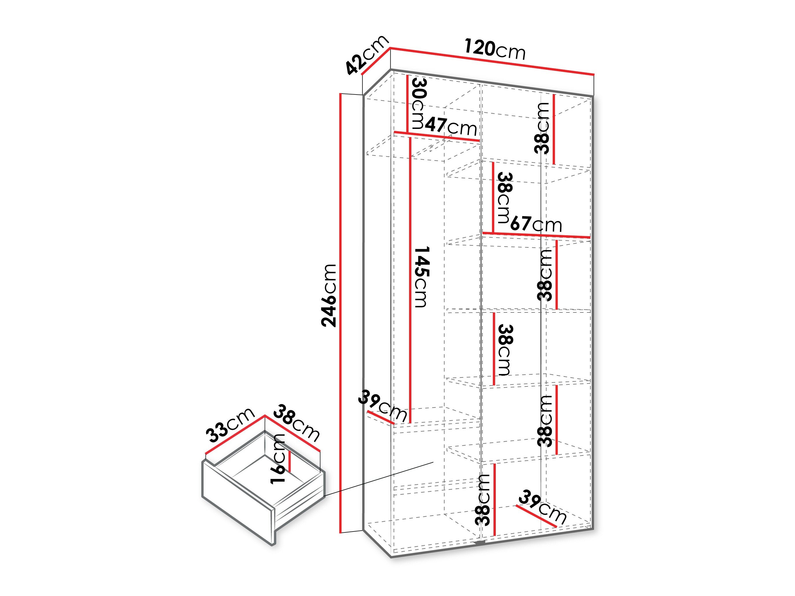 Garderobeskab Hartford 571 (Hvid)