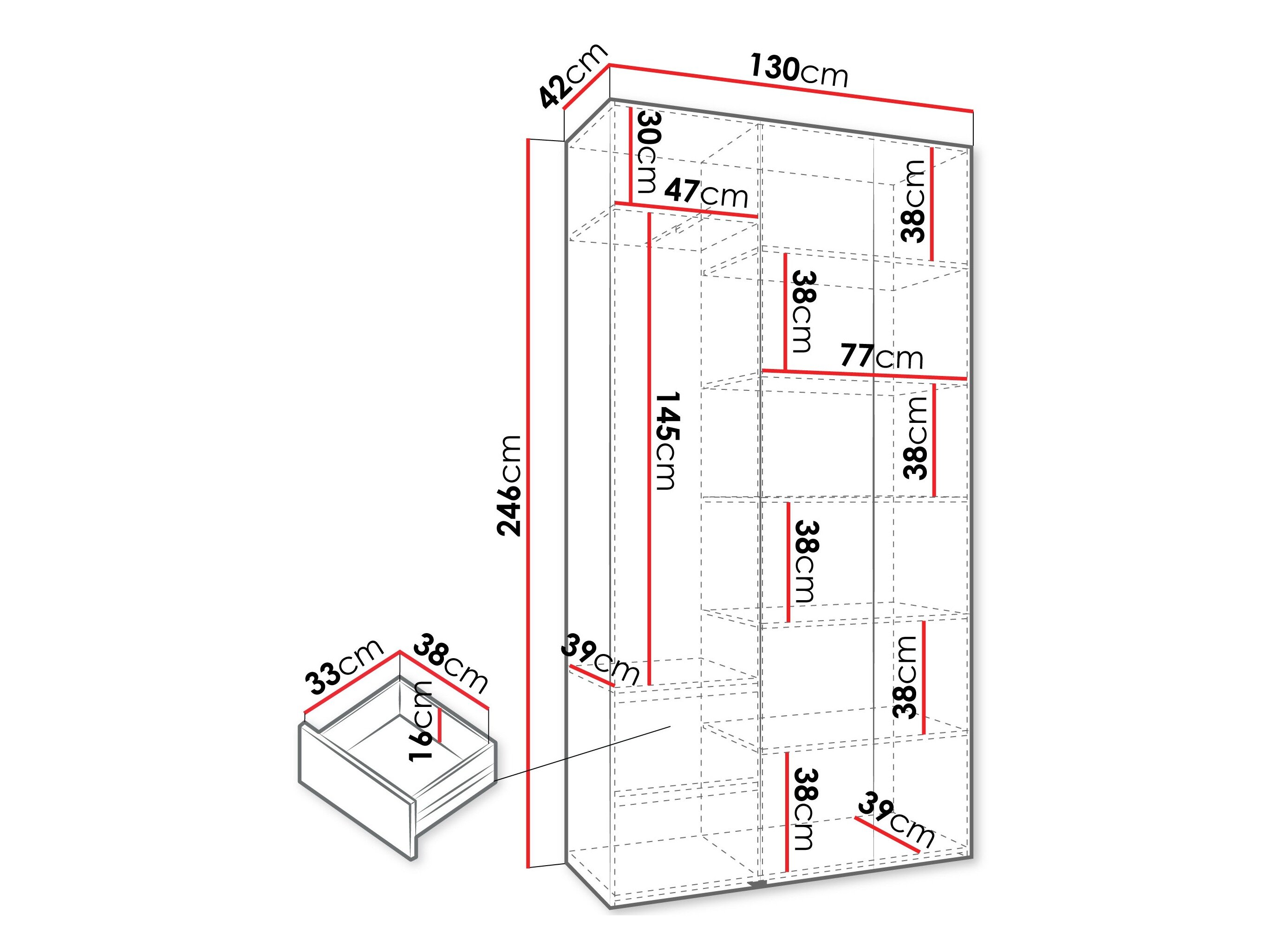 Garderobeskab Hartford 571 (Hvid)