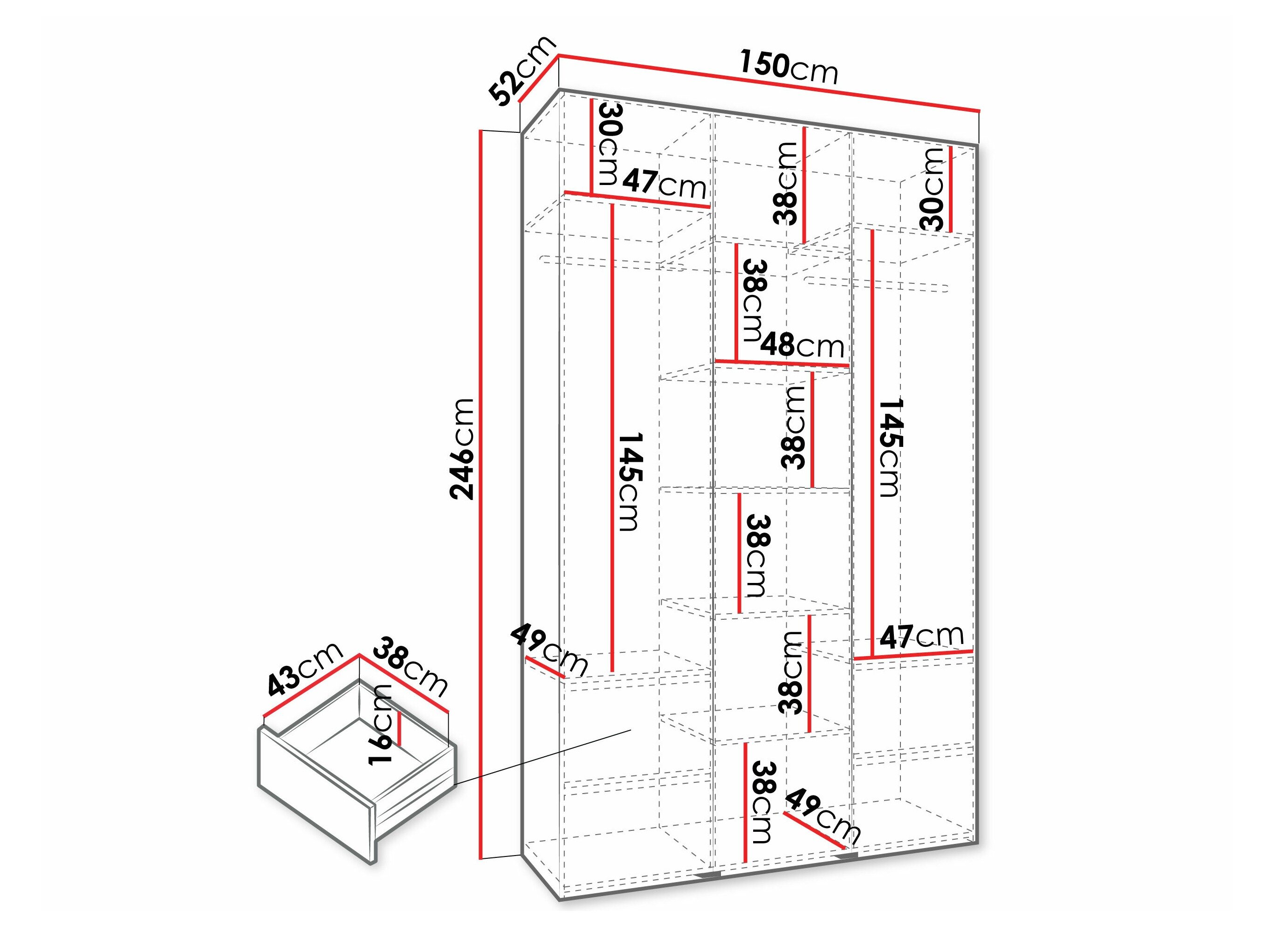 Garderobeskab Hartford 571 (Hvid)