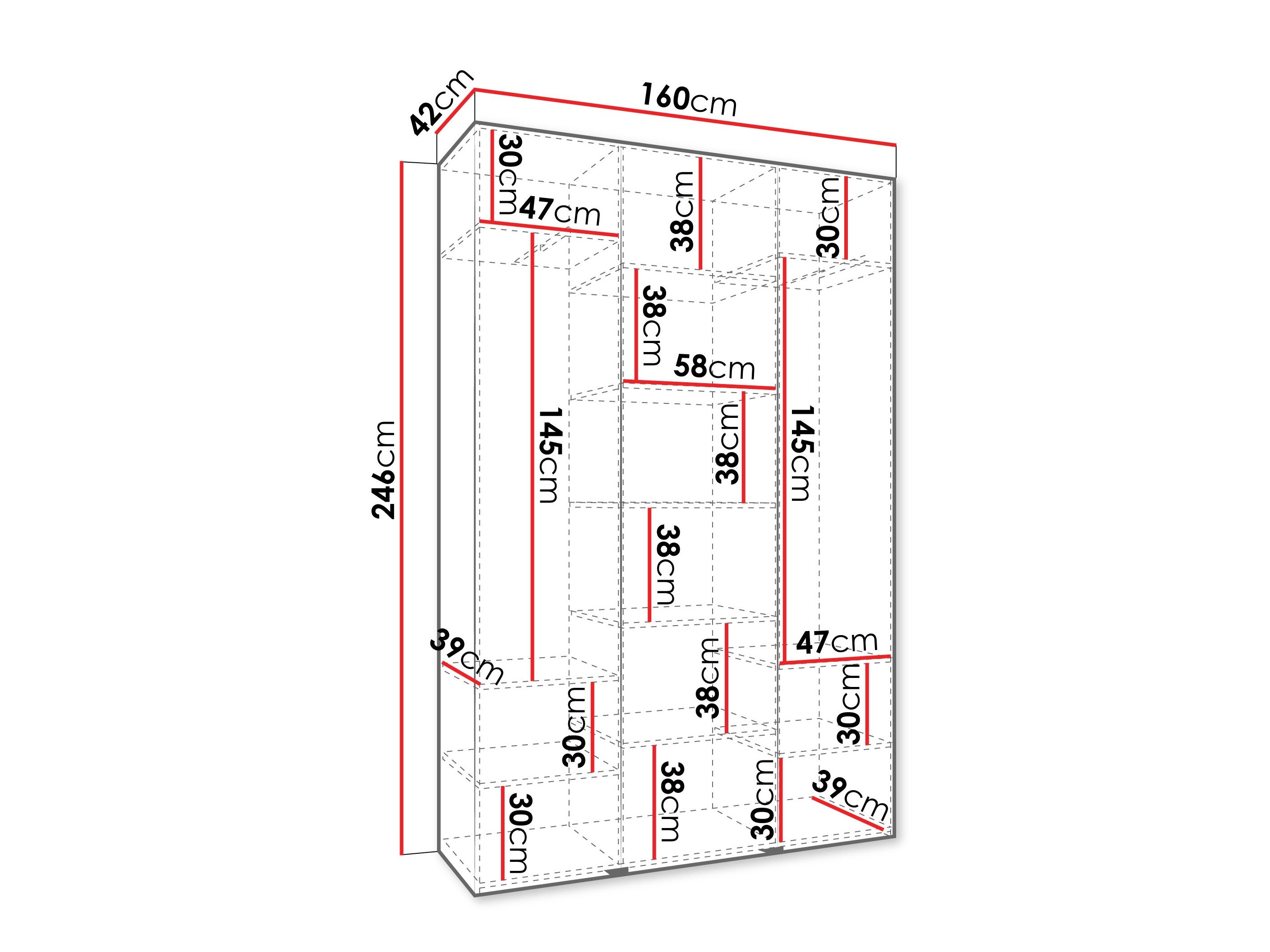 Garderobeskab Hartford 571 (Hvid)