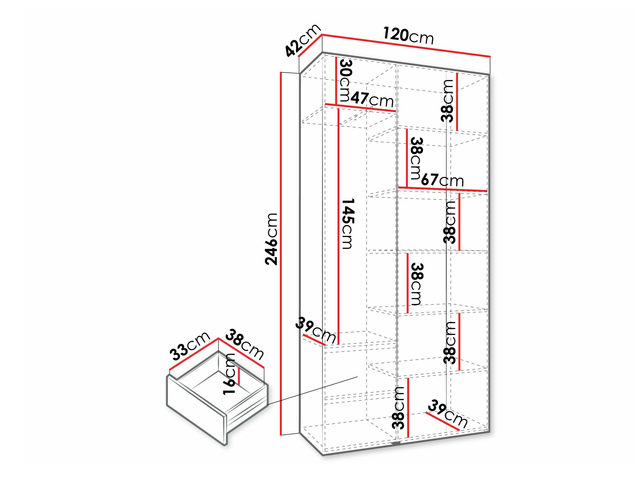 Garderobeskab Hartford 573 (Hvid)