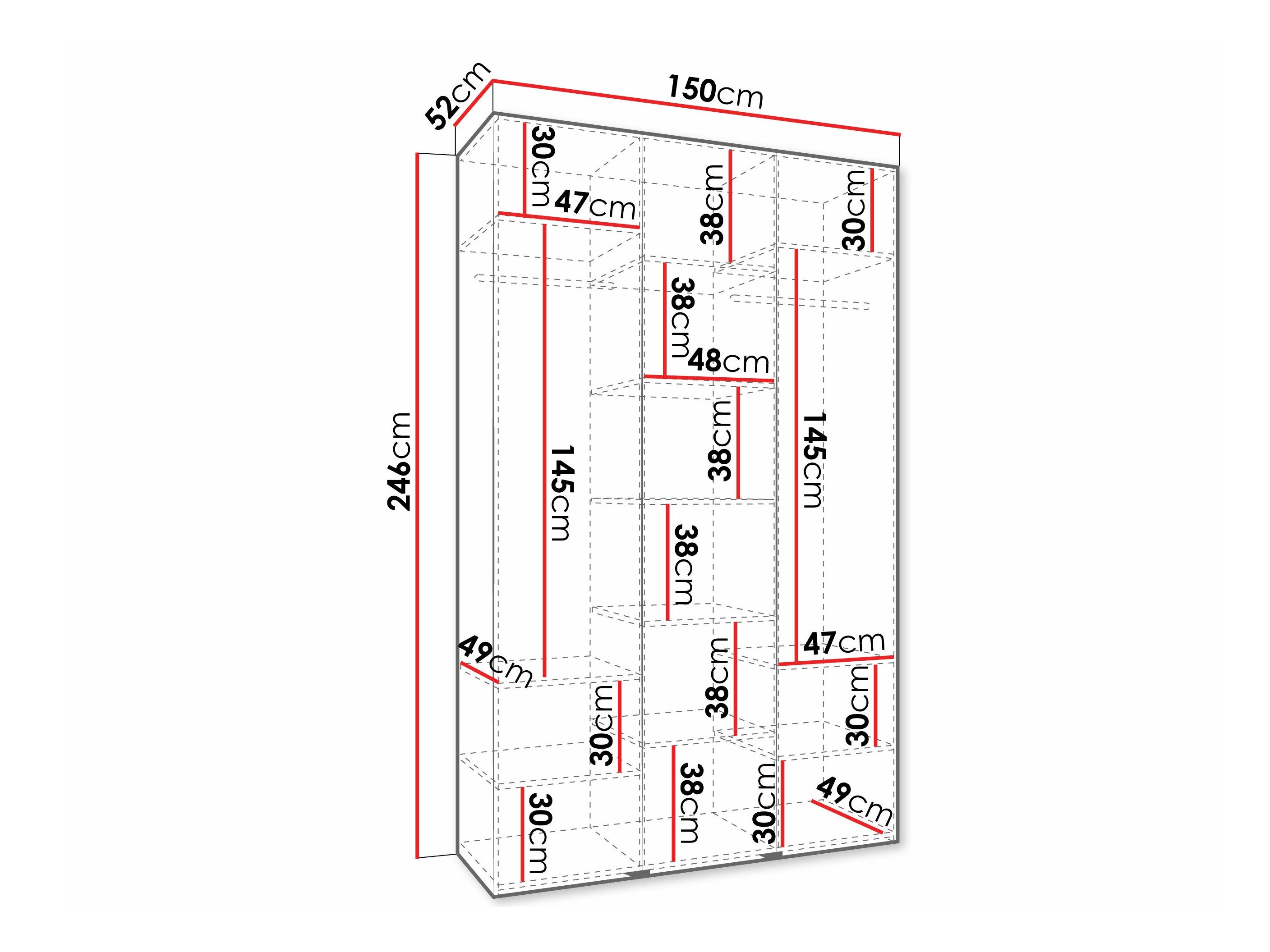 Garderobeskab Hartford 573 (Hvid)