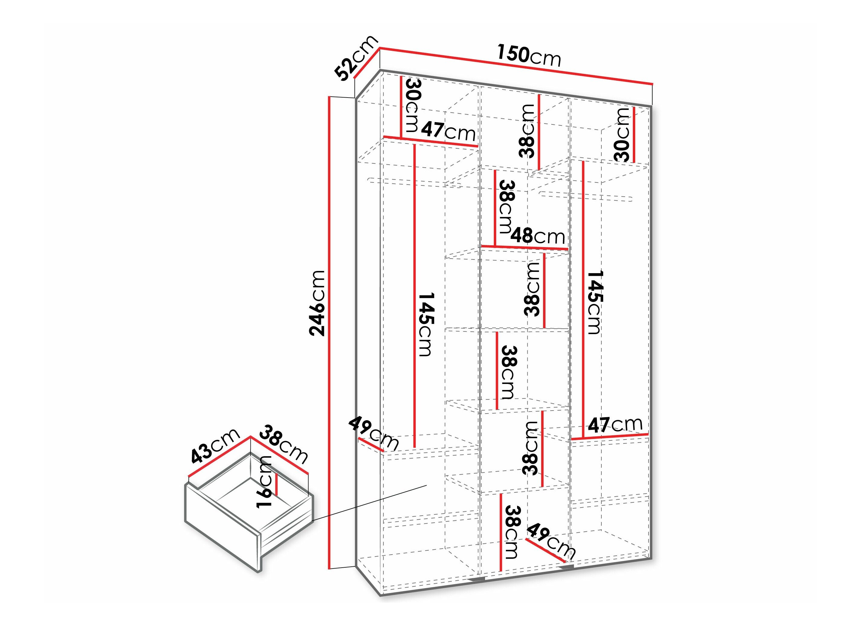 Garderobeskab Hartford 573 (Hvid)