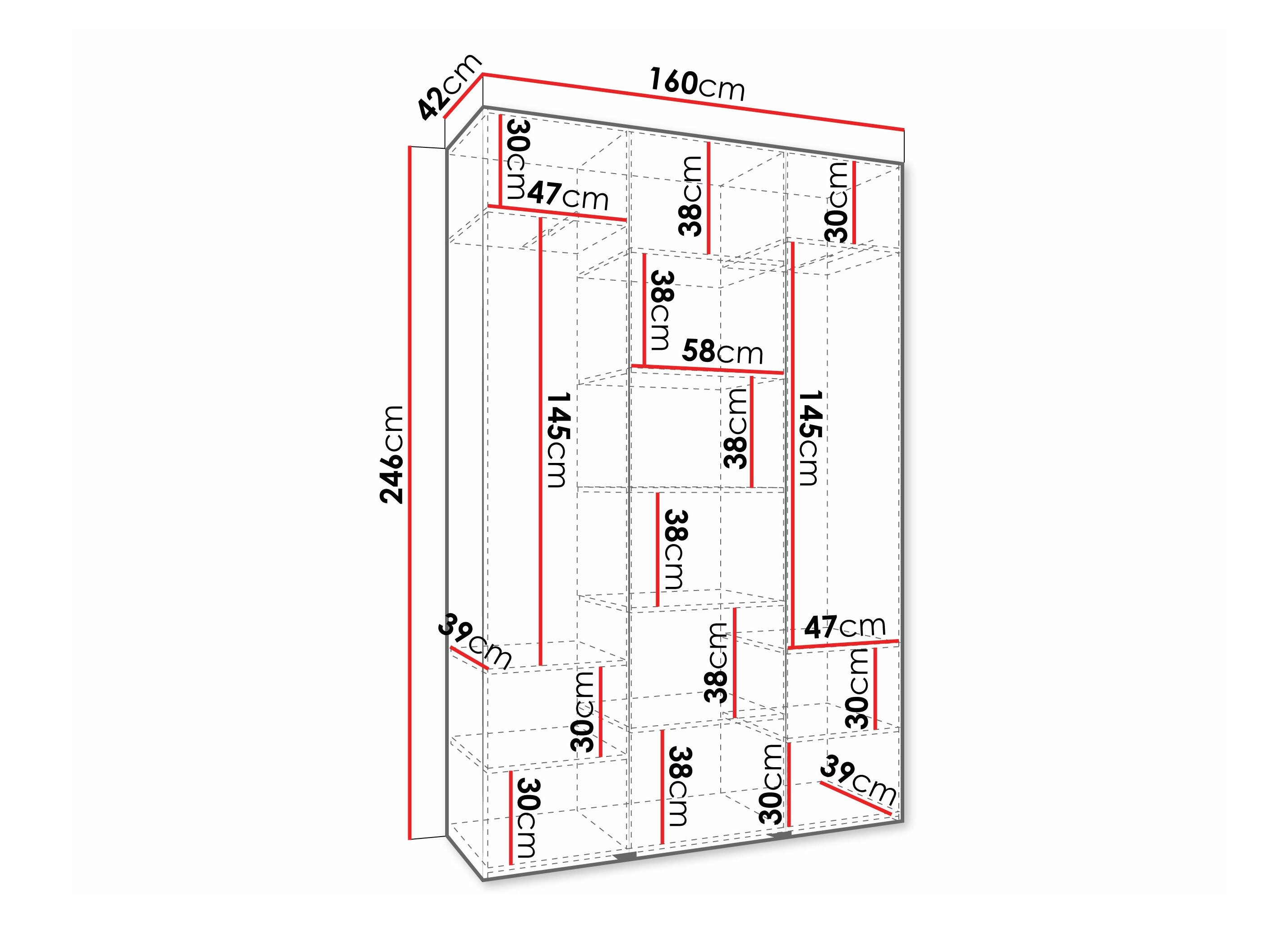 Garderobeskab Hartford 573 (Hvid)