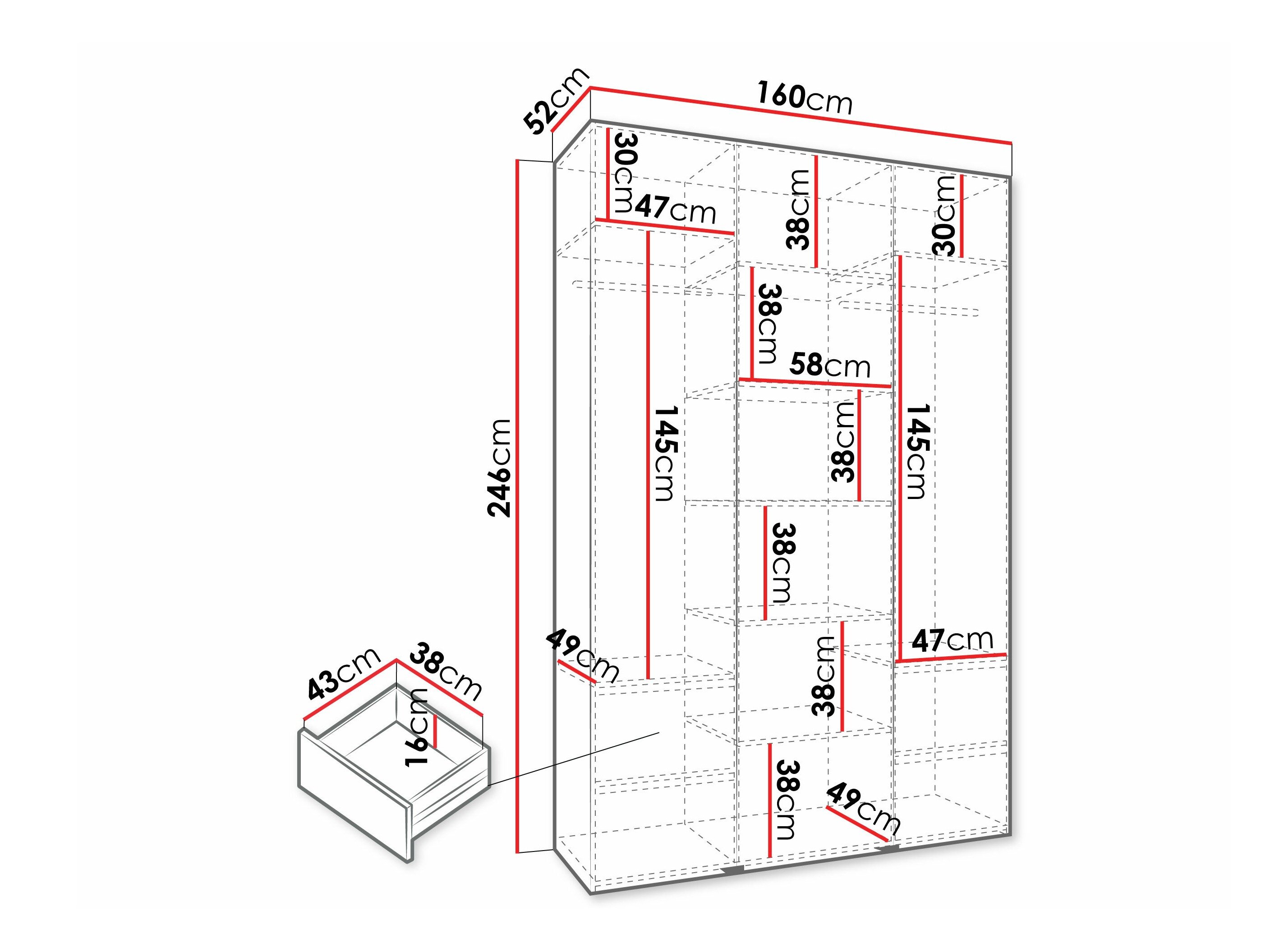 Garderobeskab Hartford 573 (Hvid)