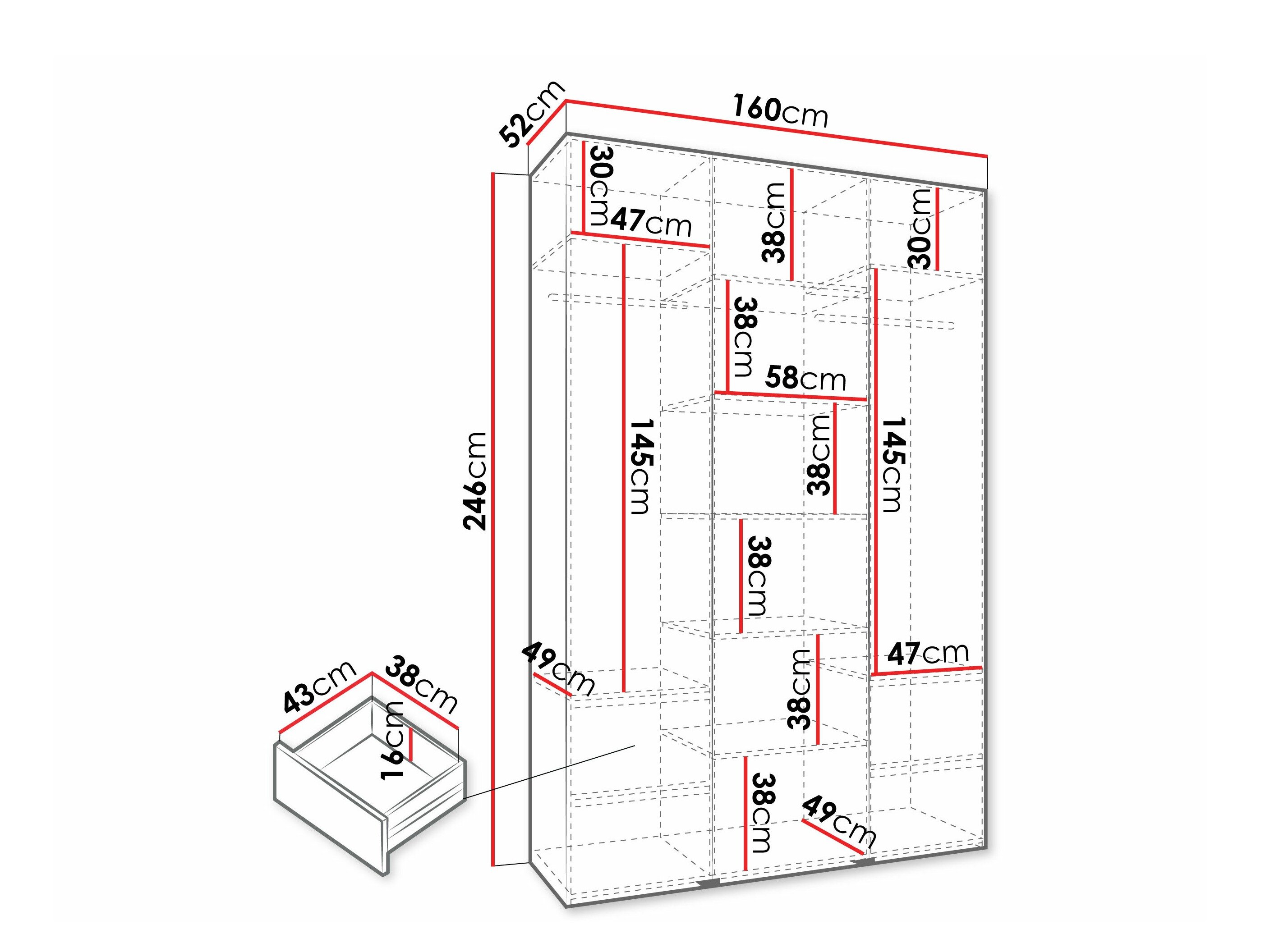 Garderobeskab Hartford 573 (Hvid)