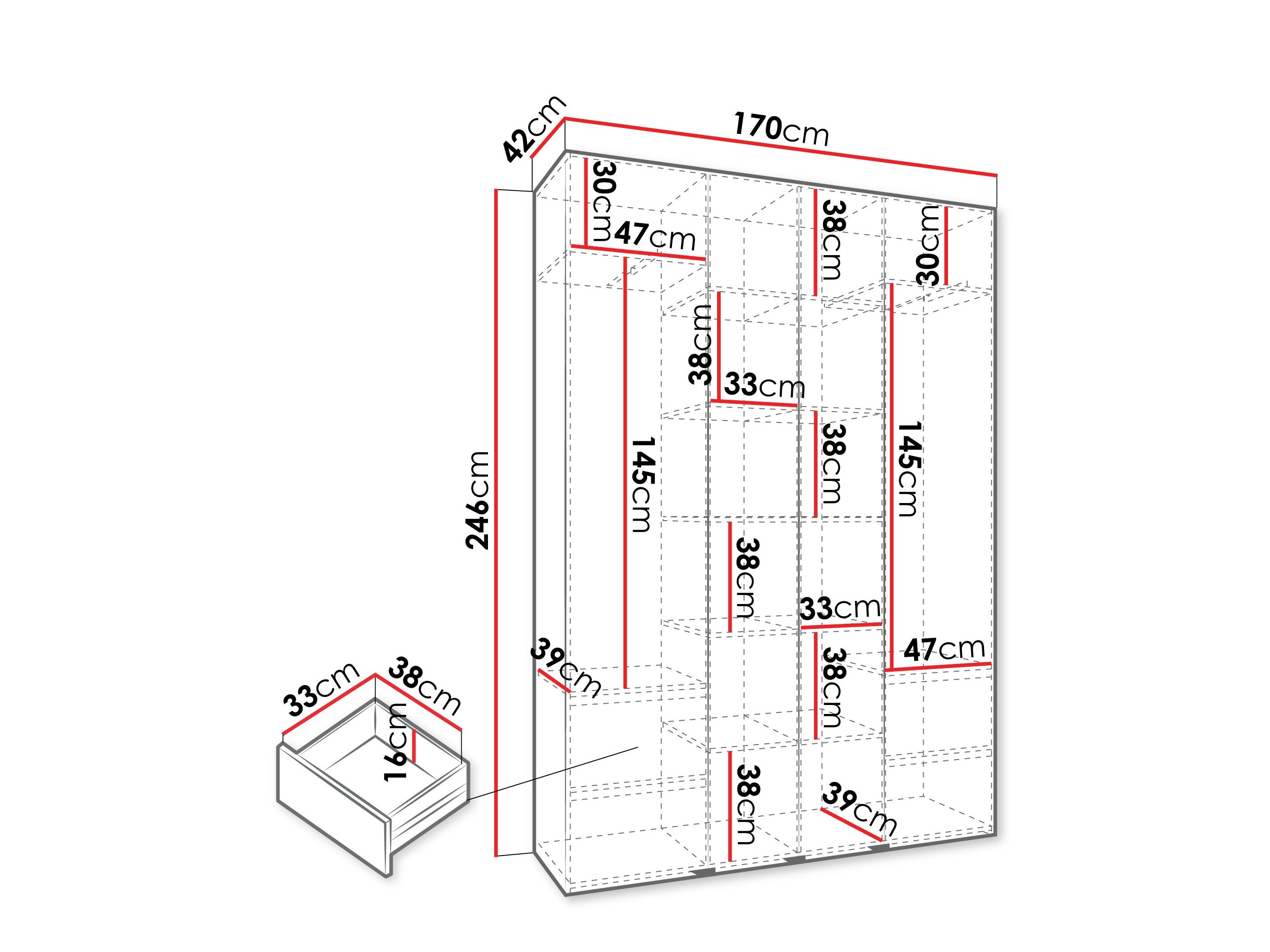 Garderobeskab Hartford 574 (Hvid)