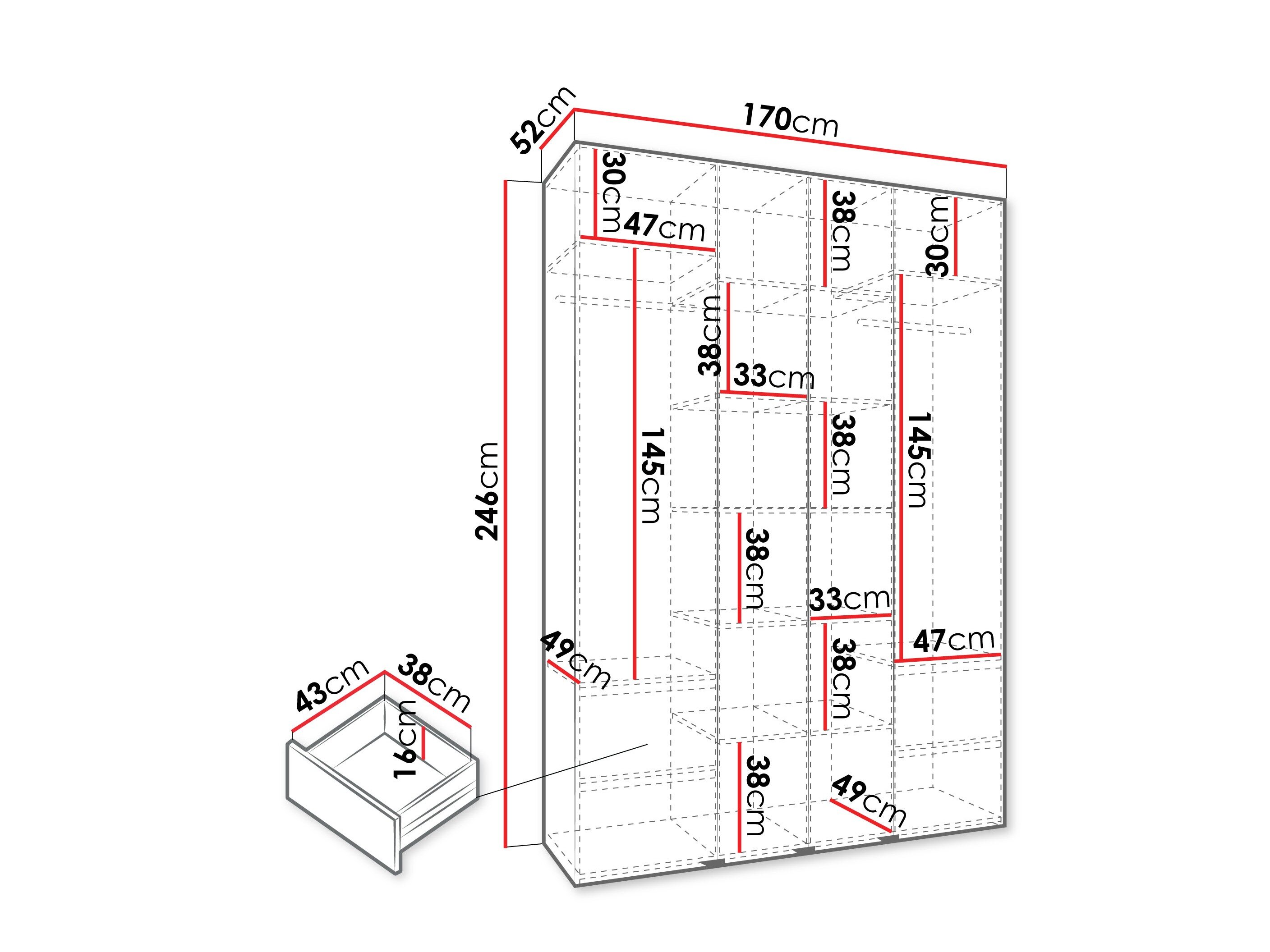 Garderobeskab Hartford 574 (Hvid)