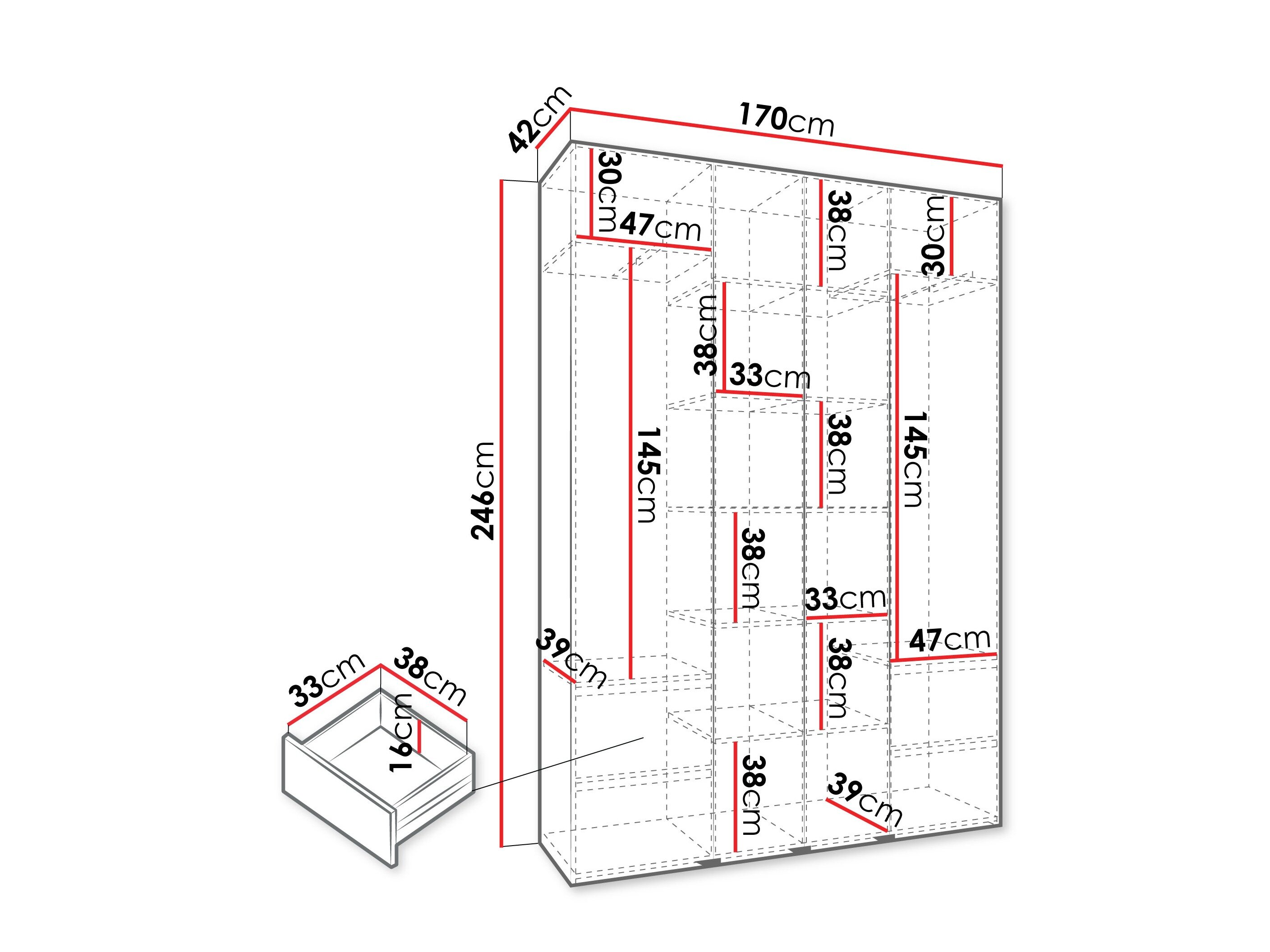 Garderobeskab Hartford 574 (Hvid)