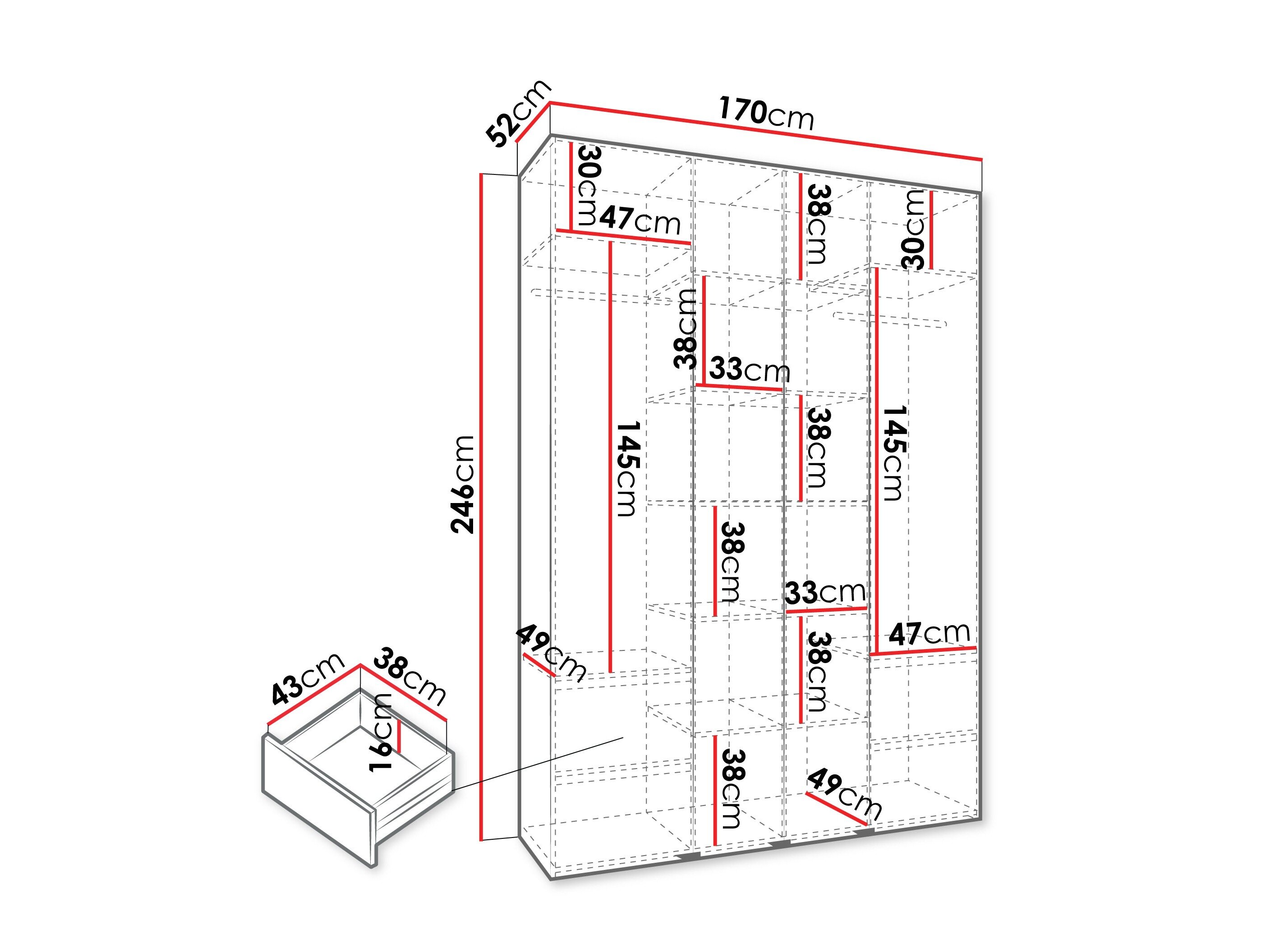 Garderobeskab Hartford 574 (Hvid)