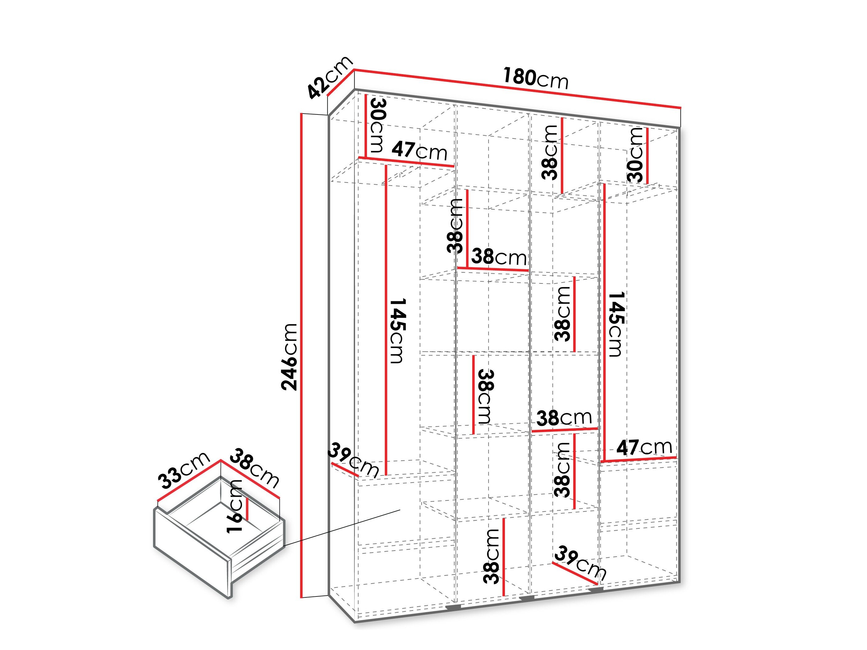 Garderobeskab Hartford 574 (Hvid)
