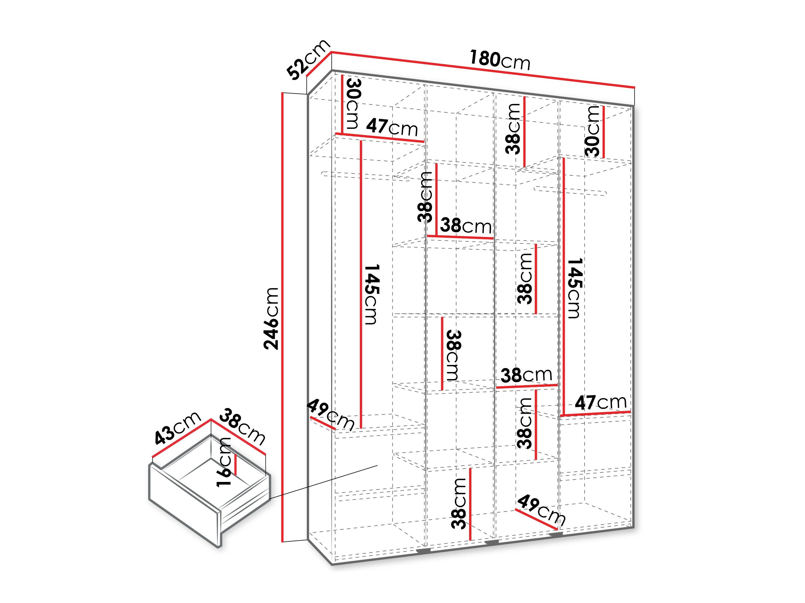 Garderobeskab Hartford 574 (Hvid)