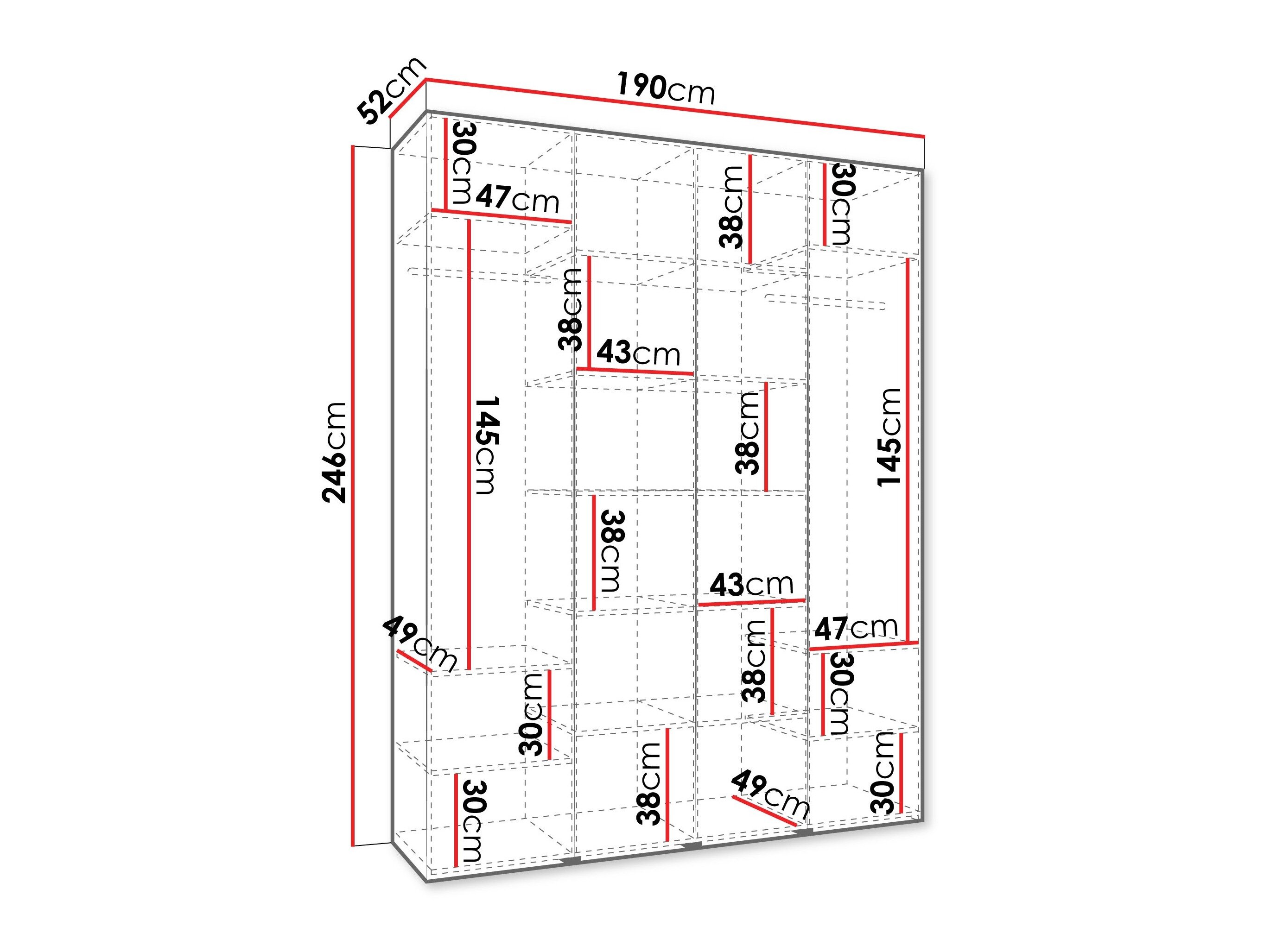 Garderobeskab Hartford 574 (Hvid)