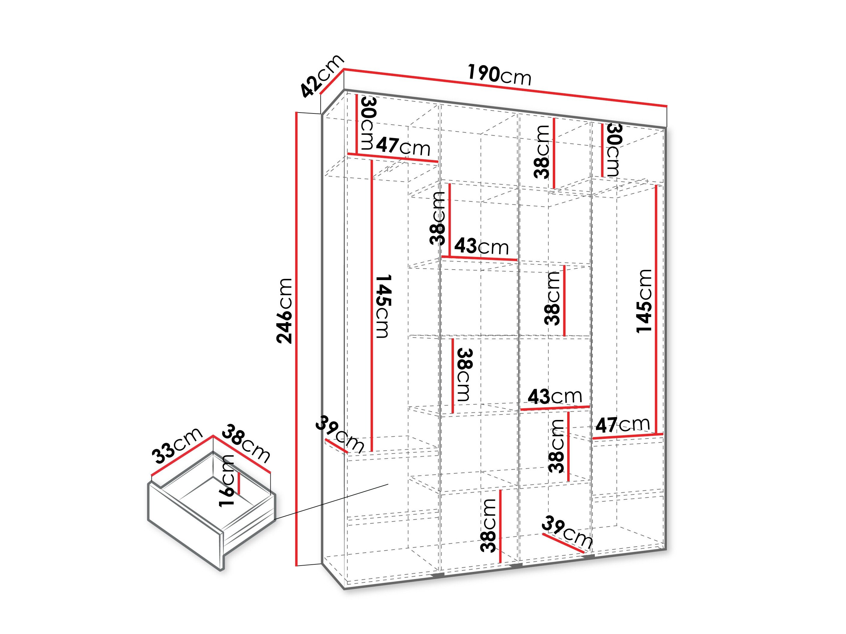 Garderobeskab Hartford 574 (Hvid)