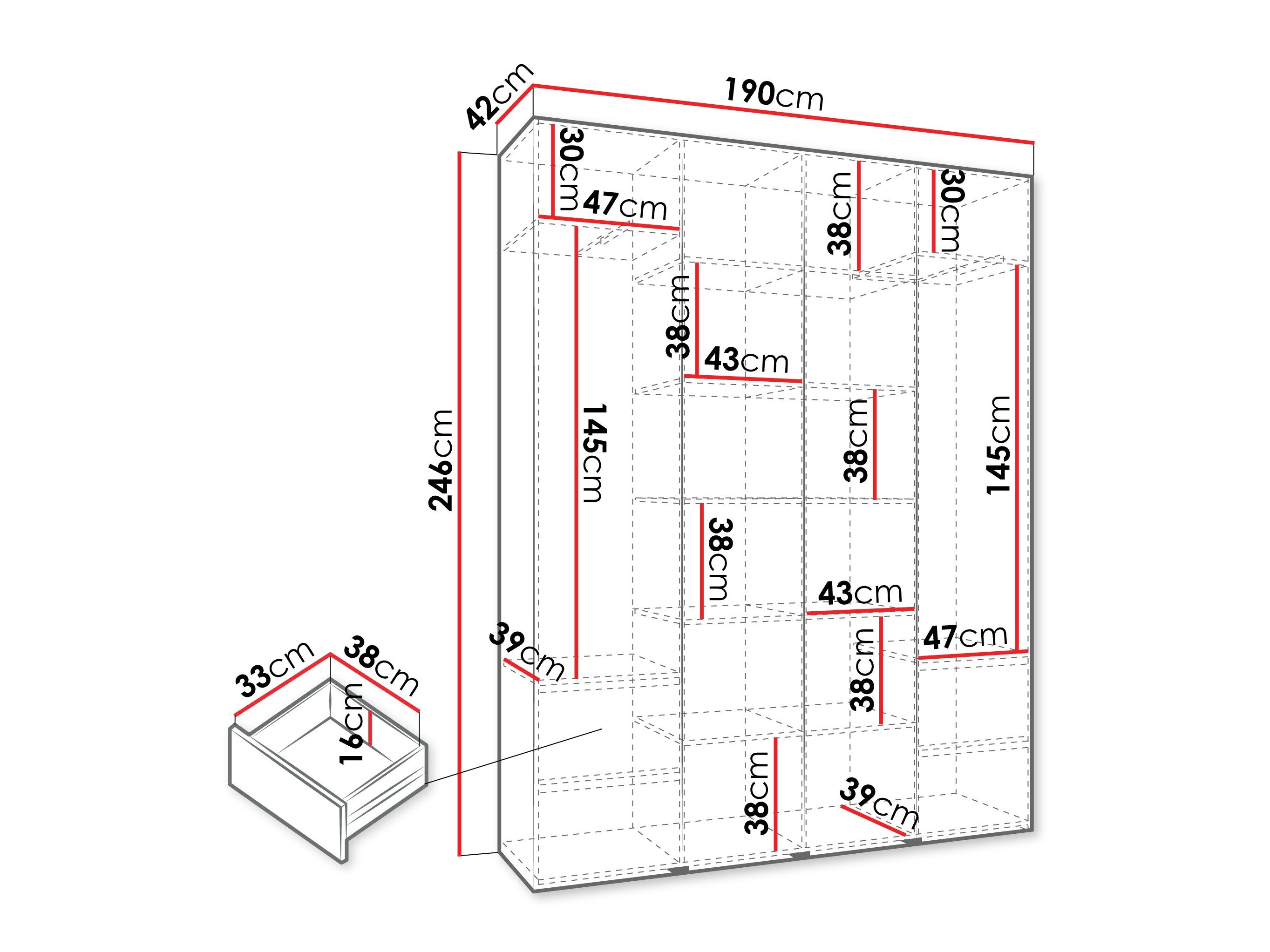Garderobeskab Hartford 574 (Hvid)