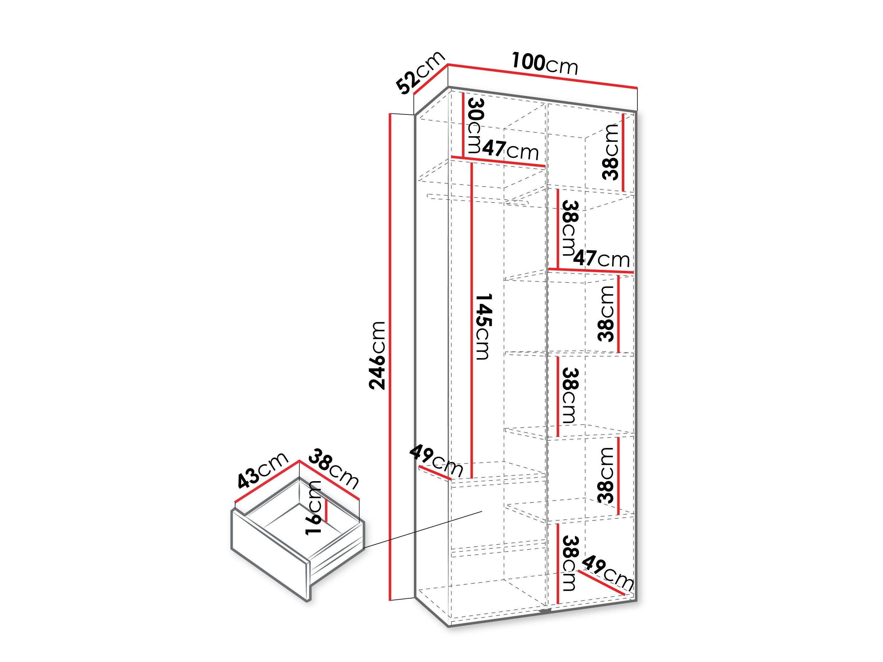 Garderobeskab Hartford 540 (Hvid)