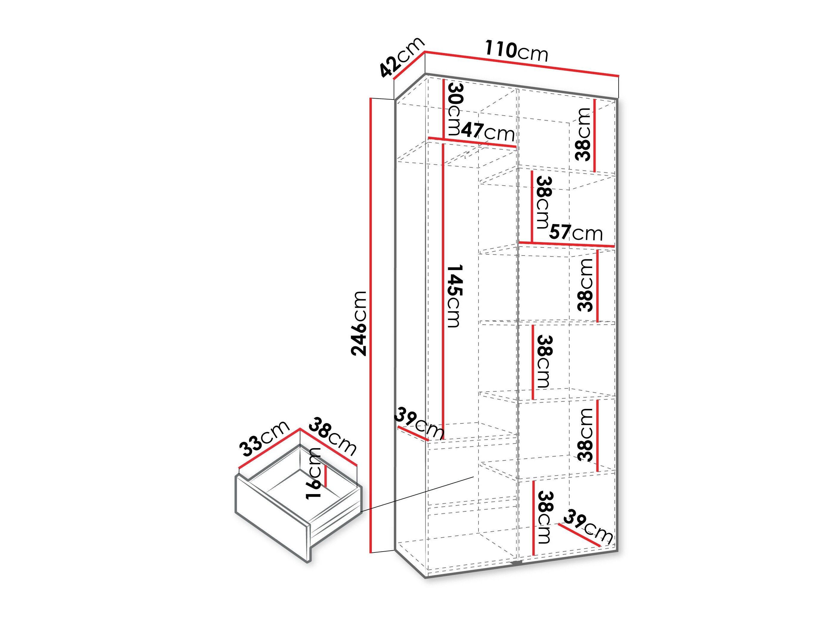 Garderobeskab Hartford 540 (Hvid)