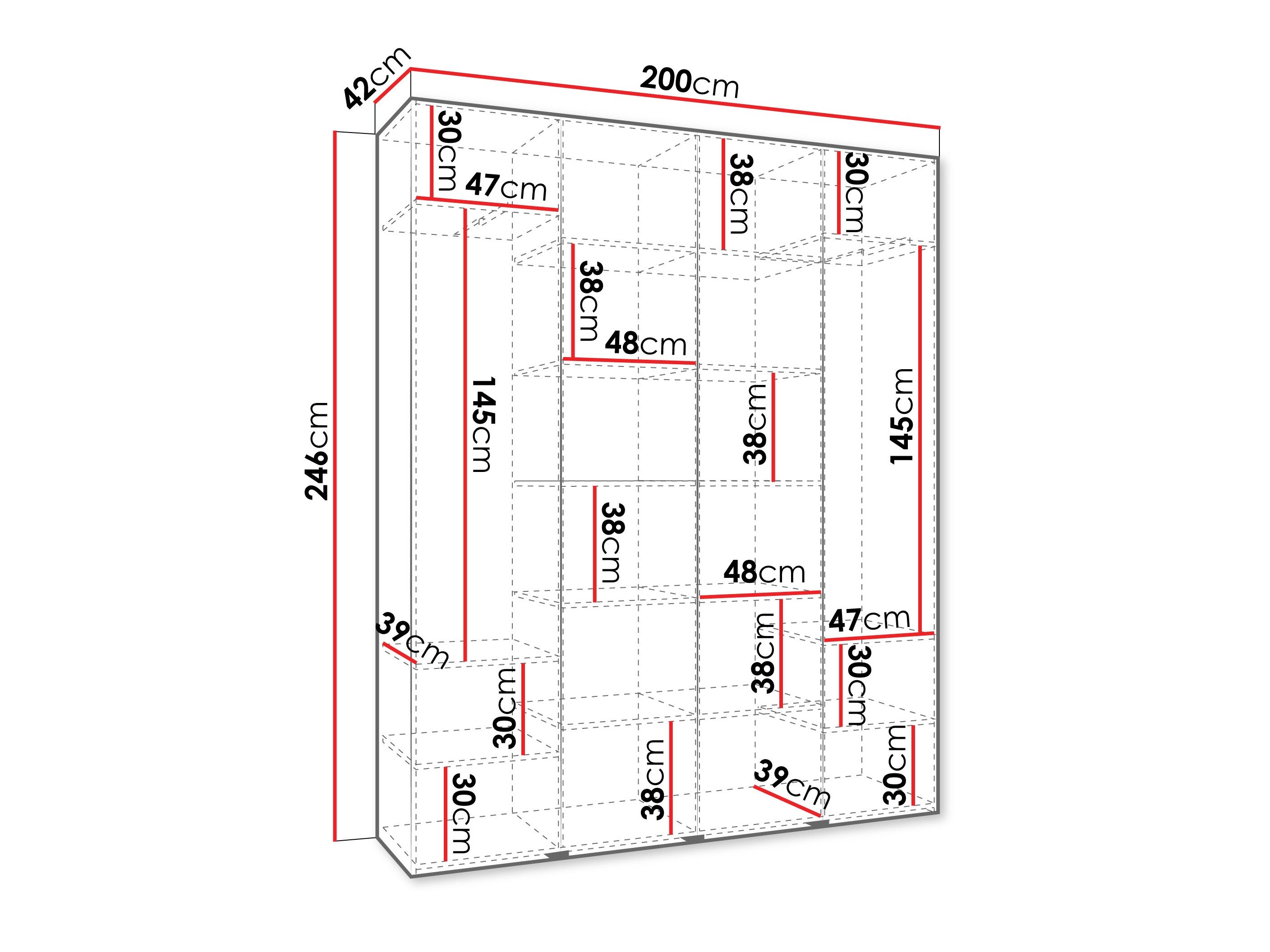 Garderobeskab Hartford 574 (Hvid)