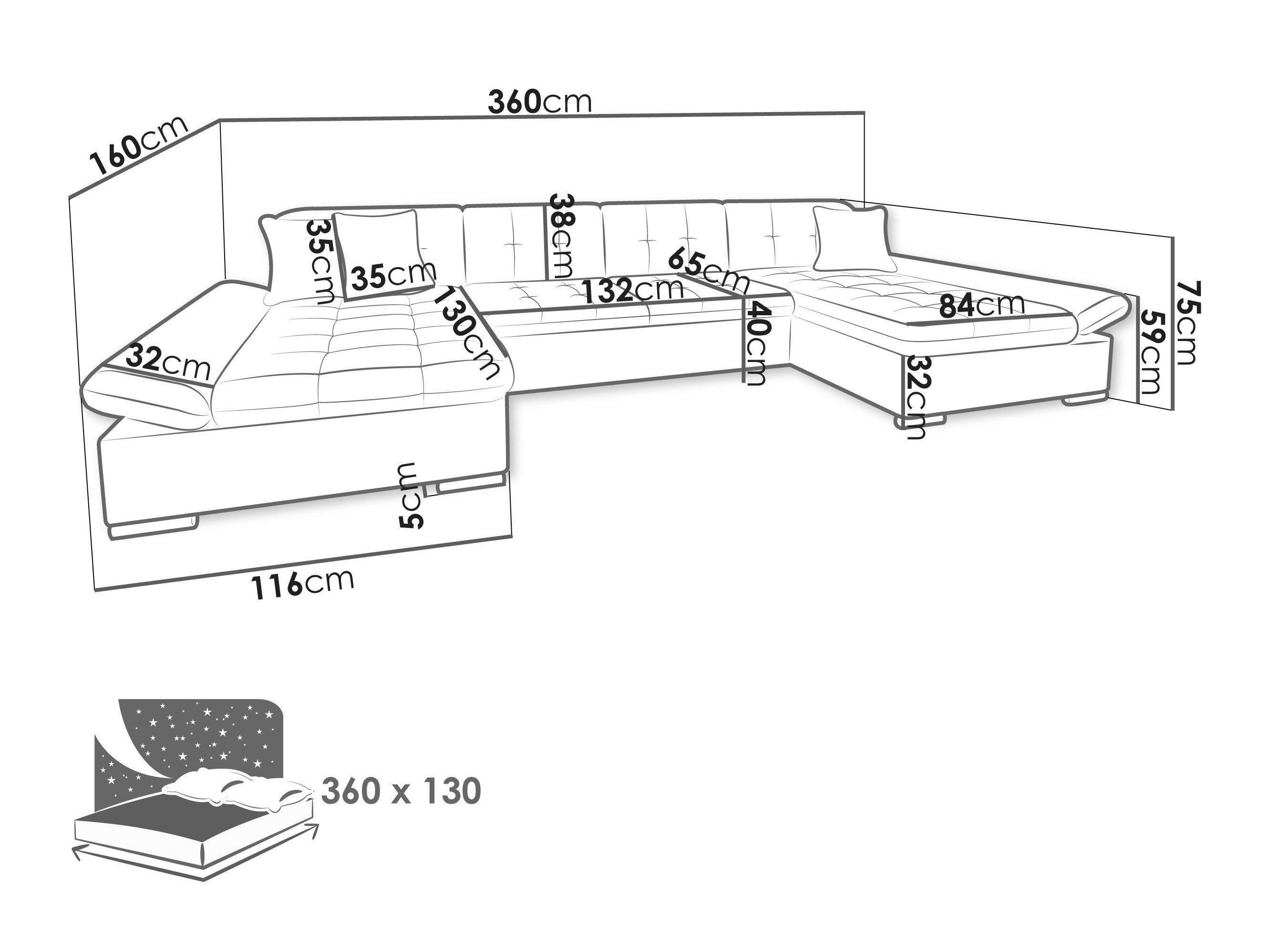 Hjørnesofa Comfivo 155 (Flow 12)