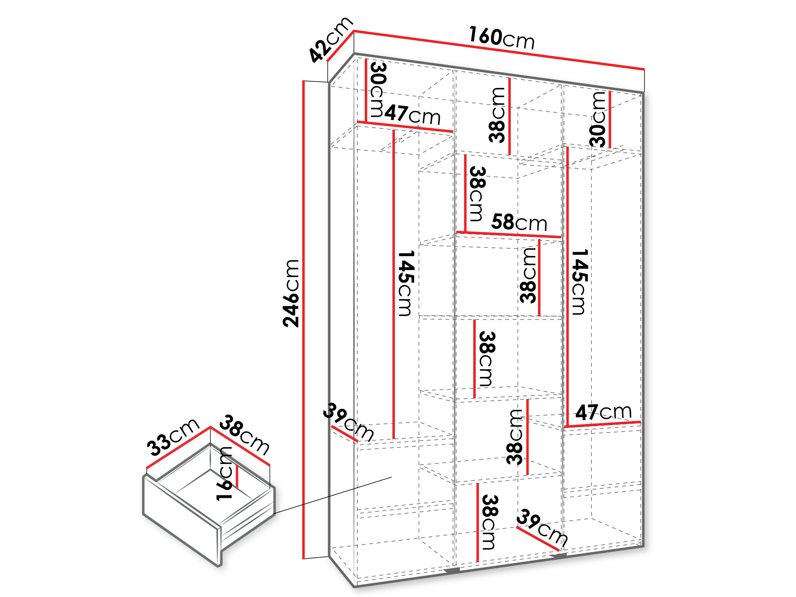Garderobeskab Hartford 544 (Hvid)