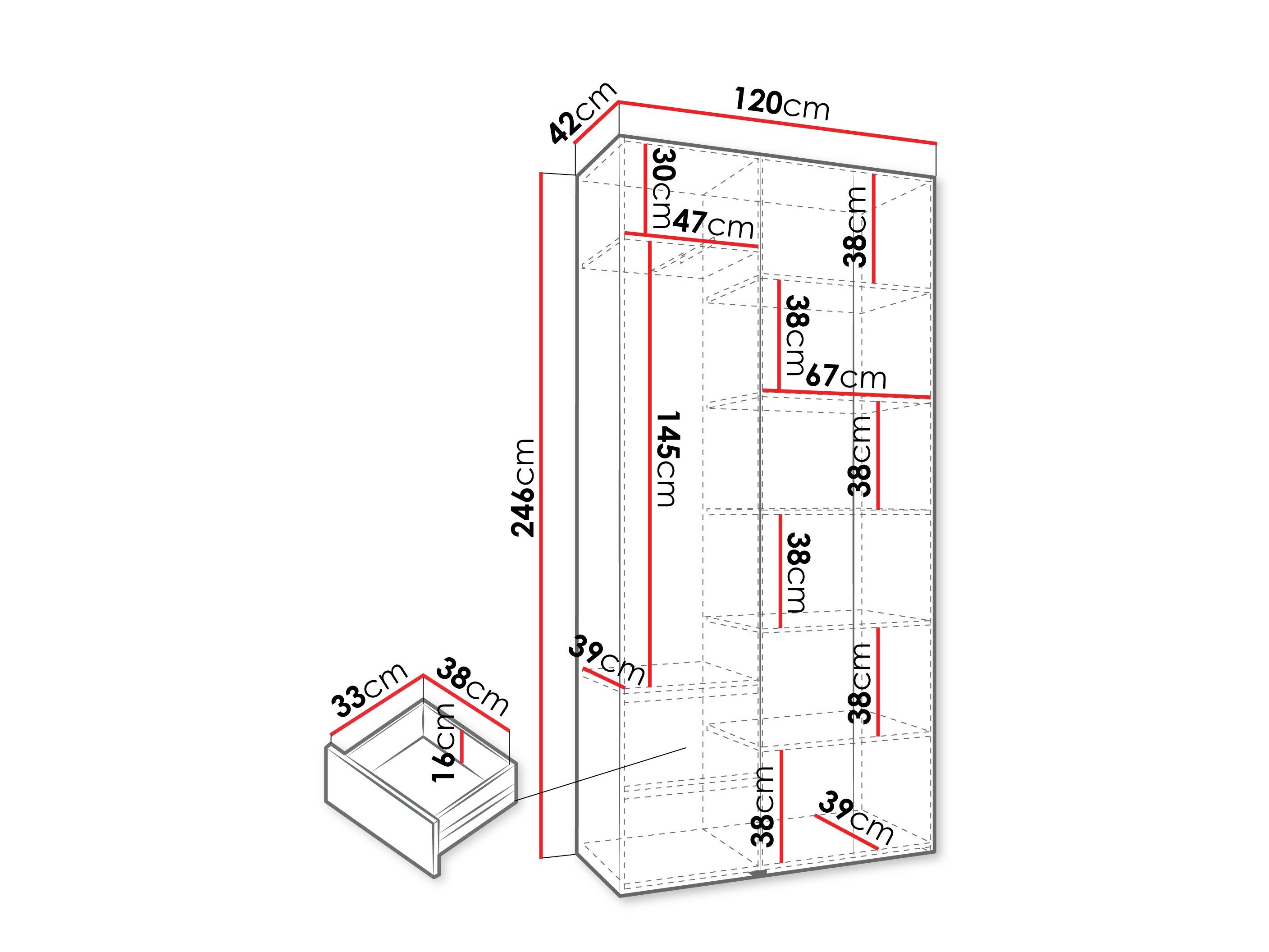 Garderobeskab Hartford 544 (Hvid)
