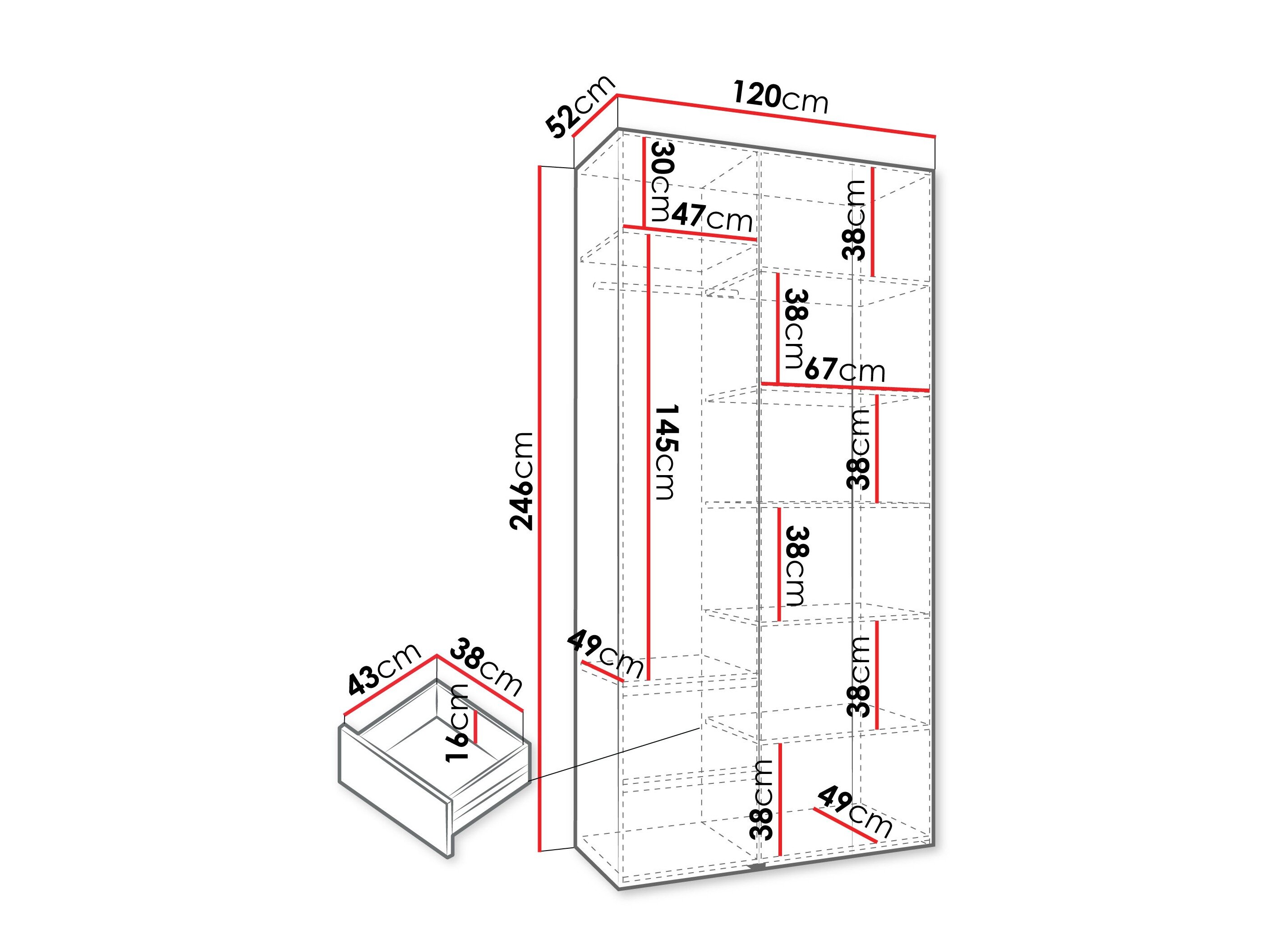Garderobeskab Hartford 544 (Hvid)