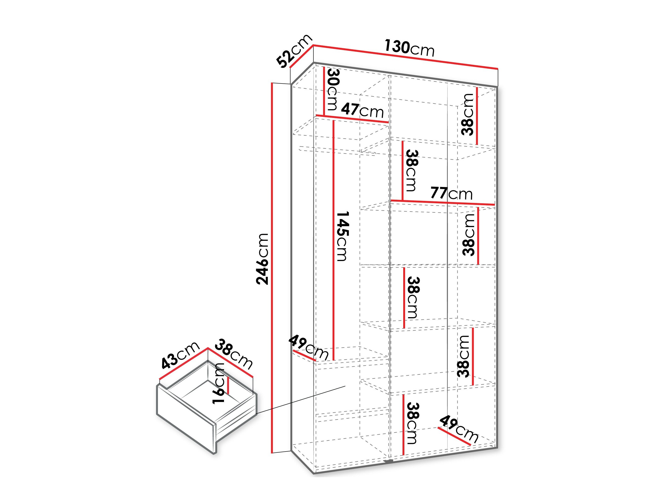 Garderobeskab Hartford 544 (Hvid)