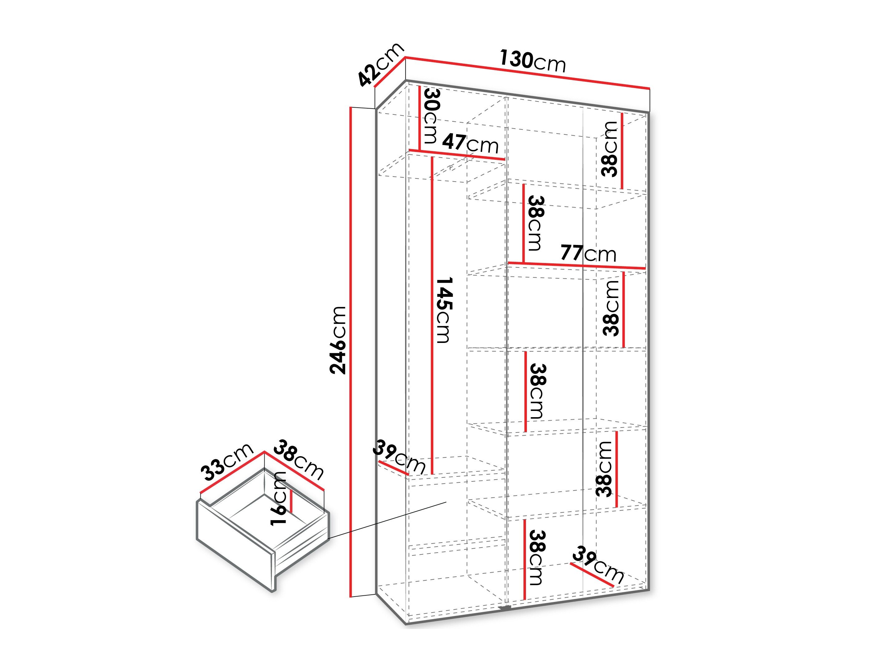 Garderobeskab Hartford 544 (Hvid)