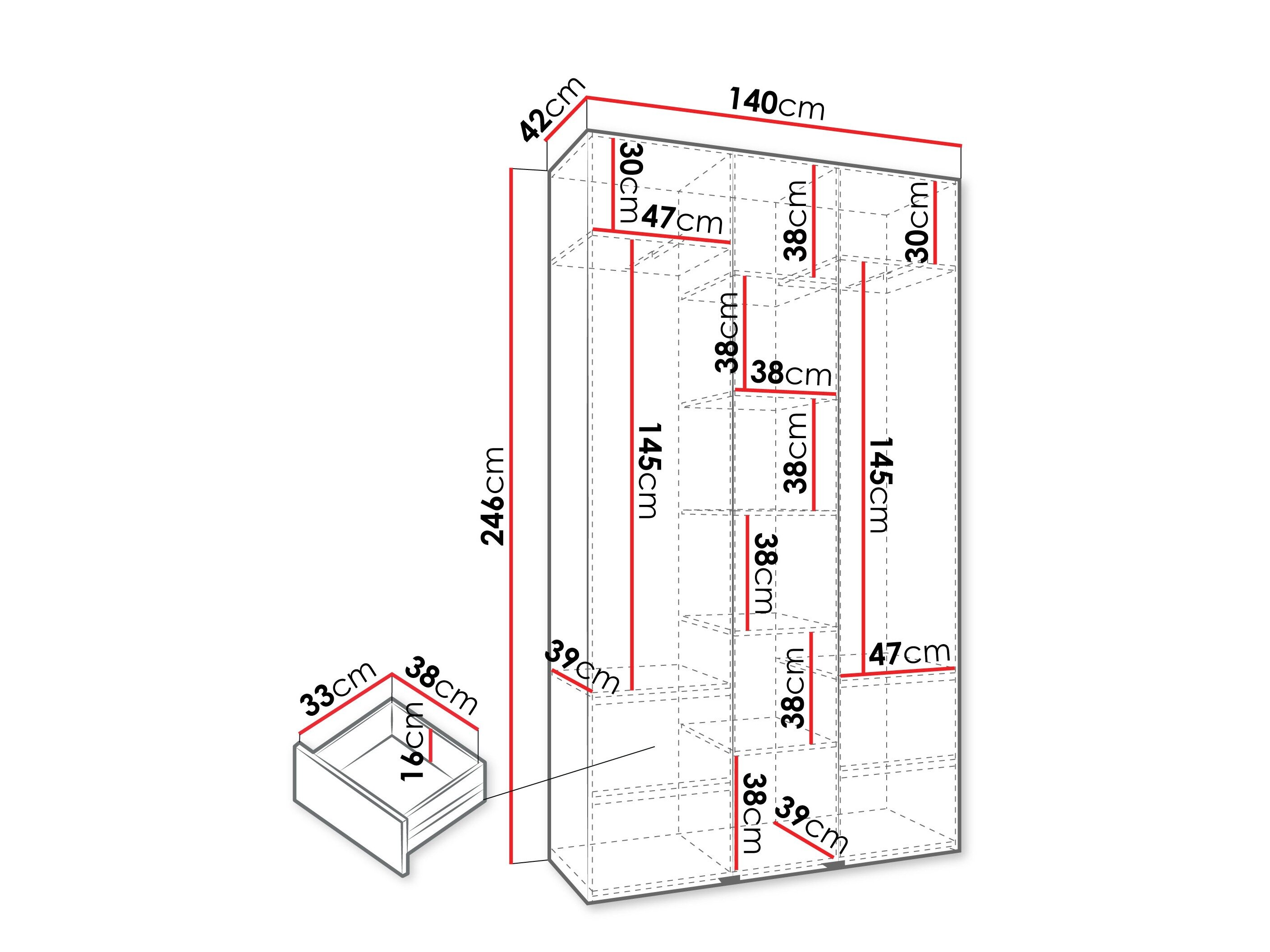 Garderobeskab Hartford 544 (Hvid)
