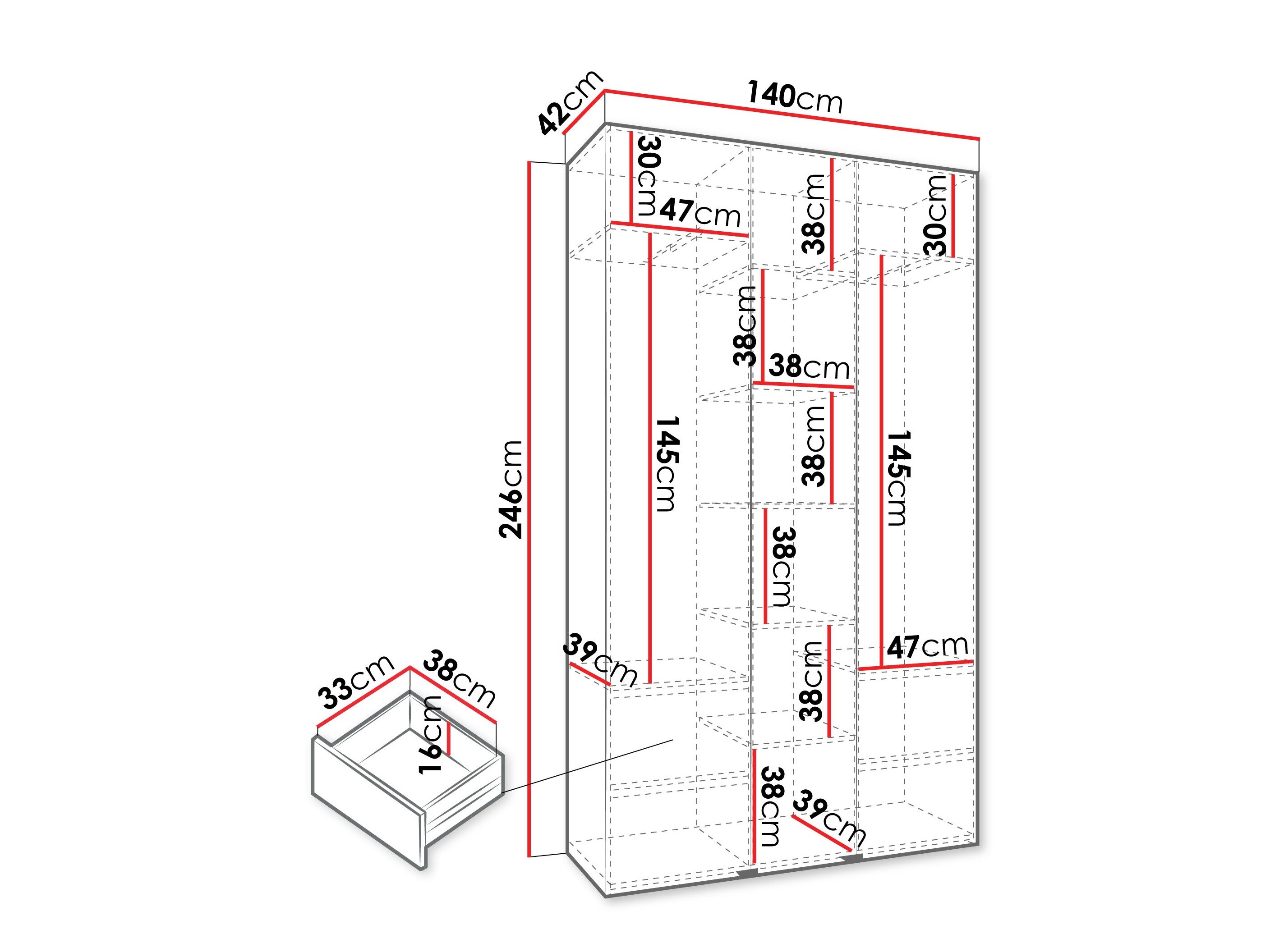 Garderobeskab Hartford 544 (Hvid)