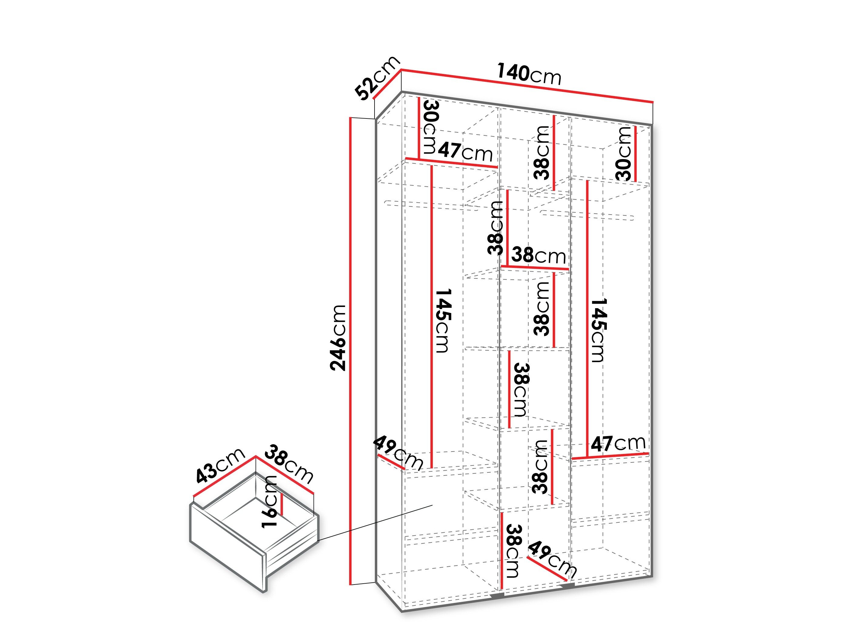 Garderobeskab Hartford 544 (Hvid)