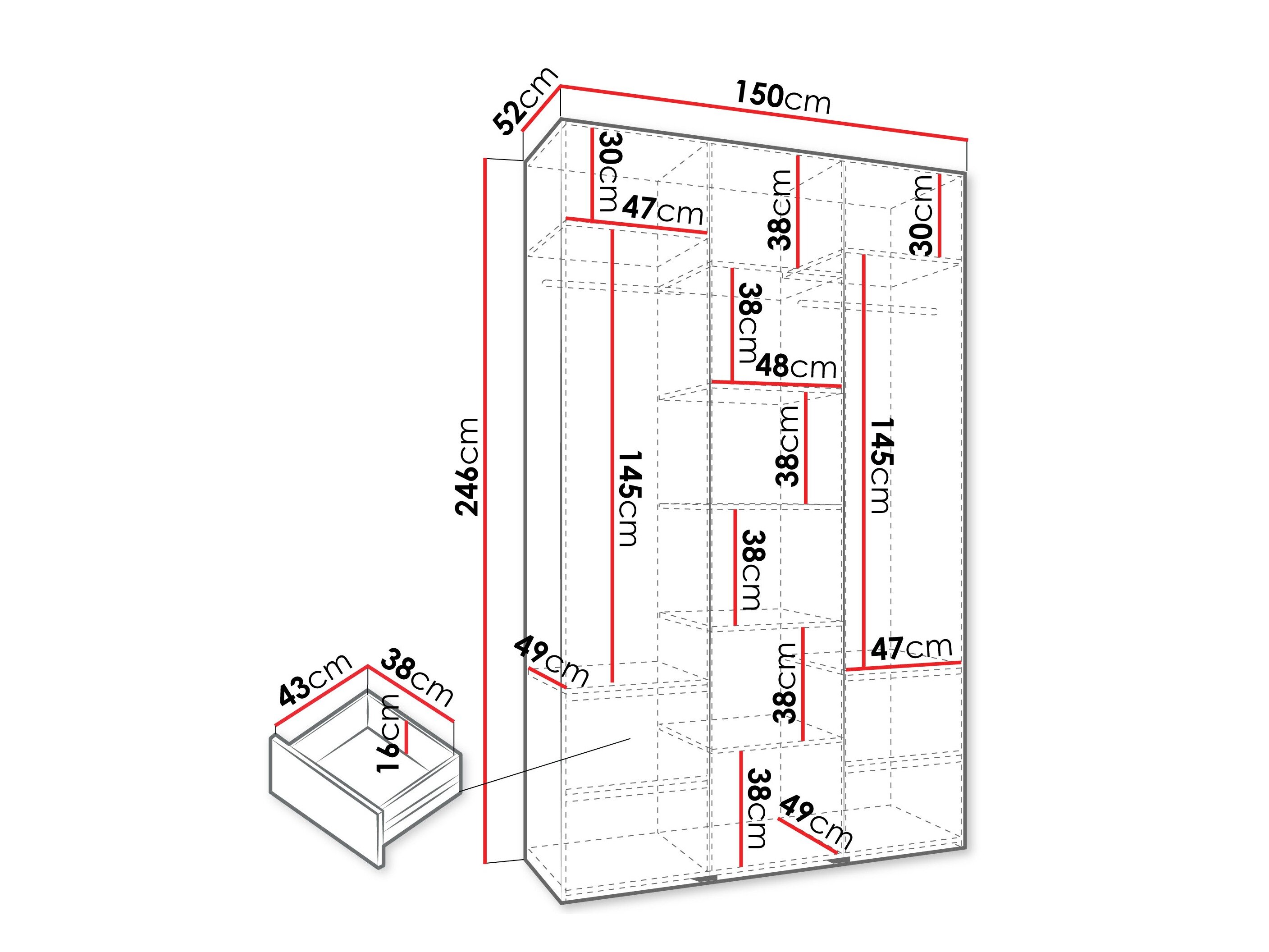 Garderobeskab Hartford 544 (Hvid)