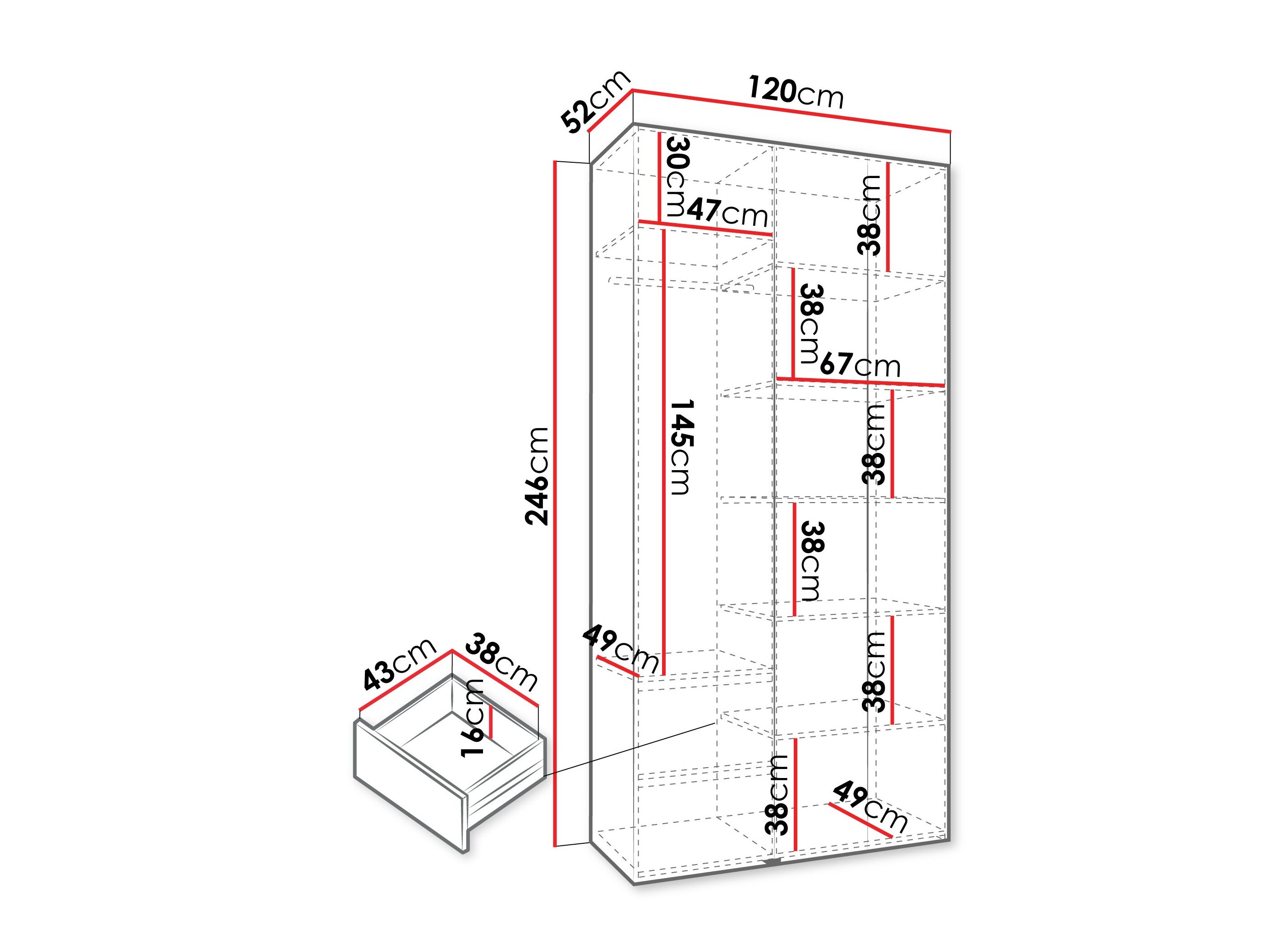 Garderobeskab Hartford 544 (Kashmir)