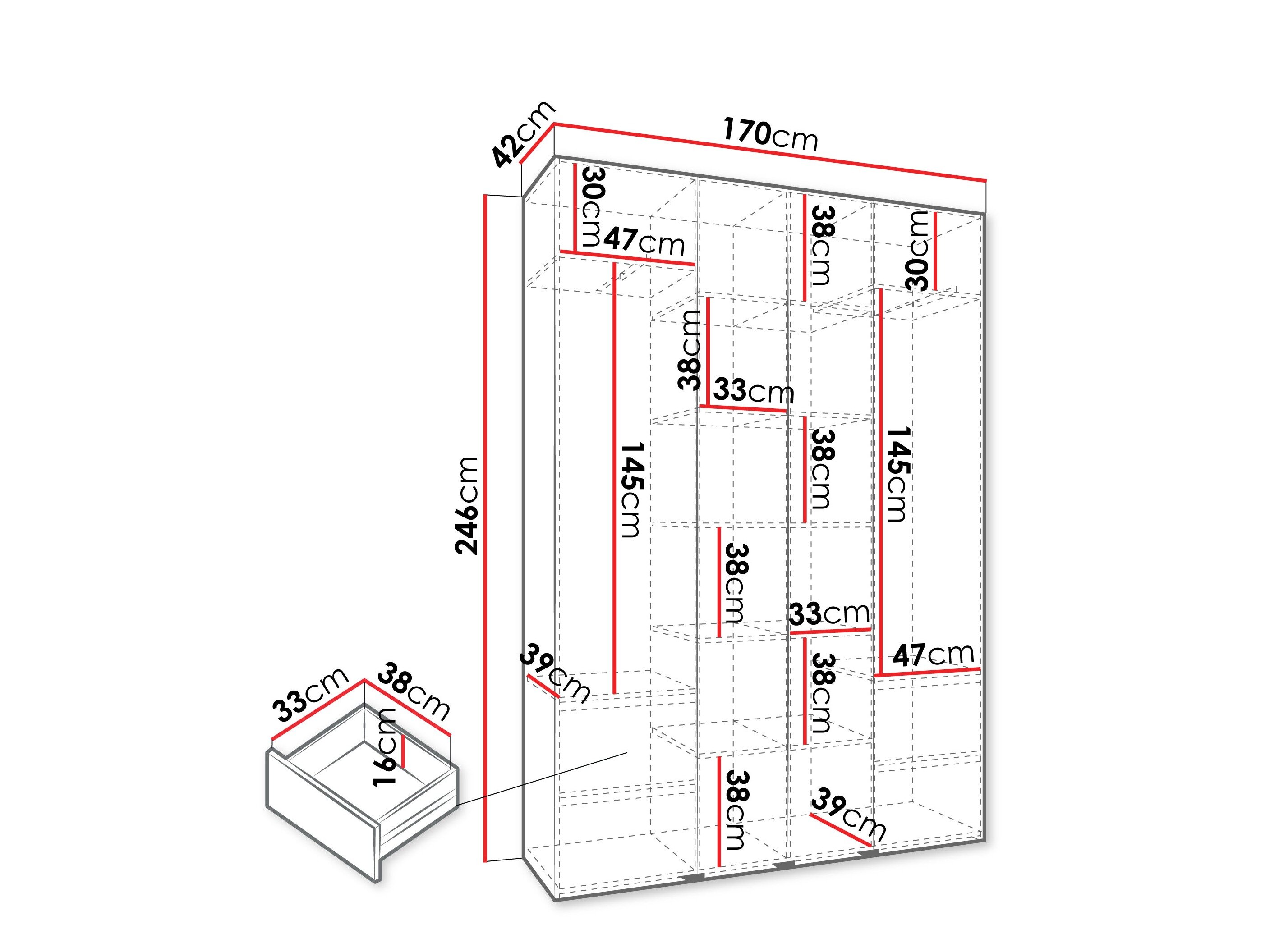Garderobeskab Hartford 554 (Hvid)