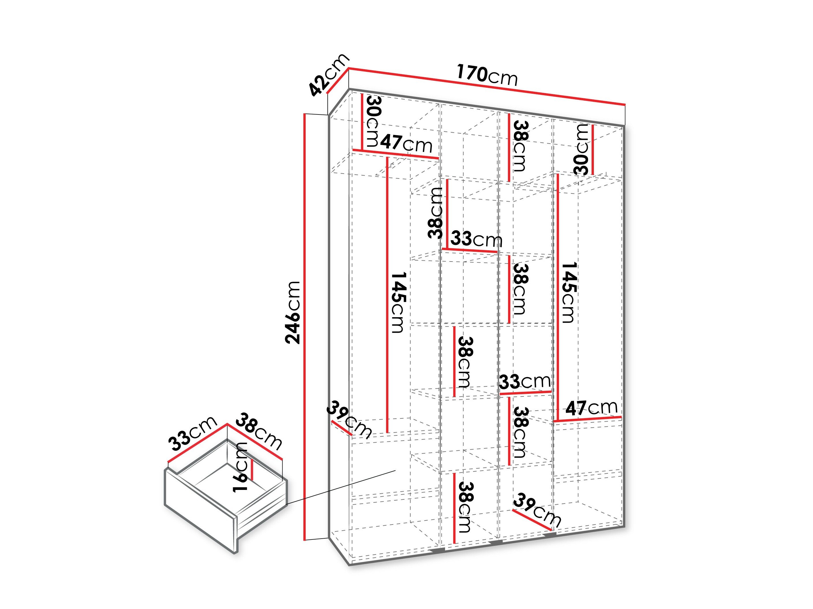 Garderobeskab Hartford 554 (Hvid)