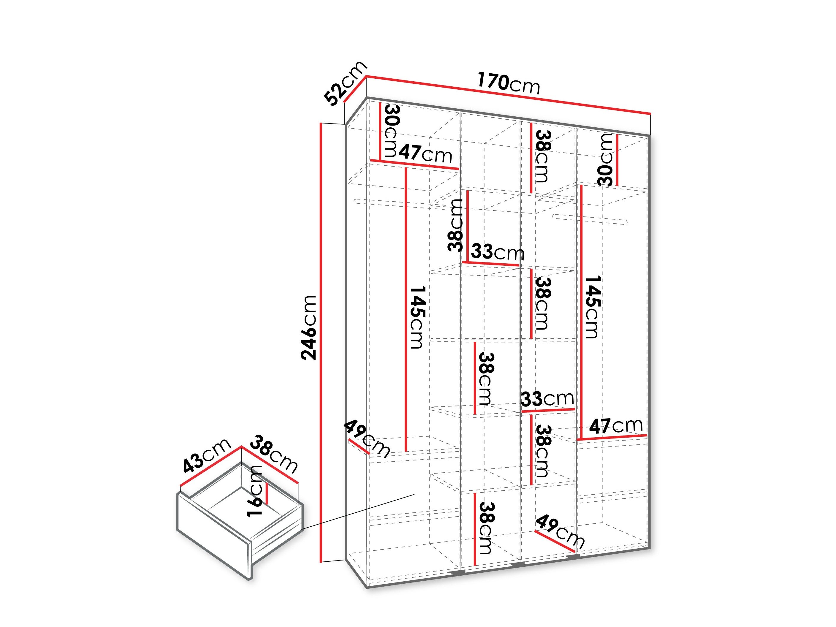 Garderobeskab Hartford 554 (Hvid)