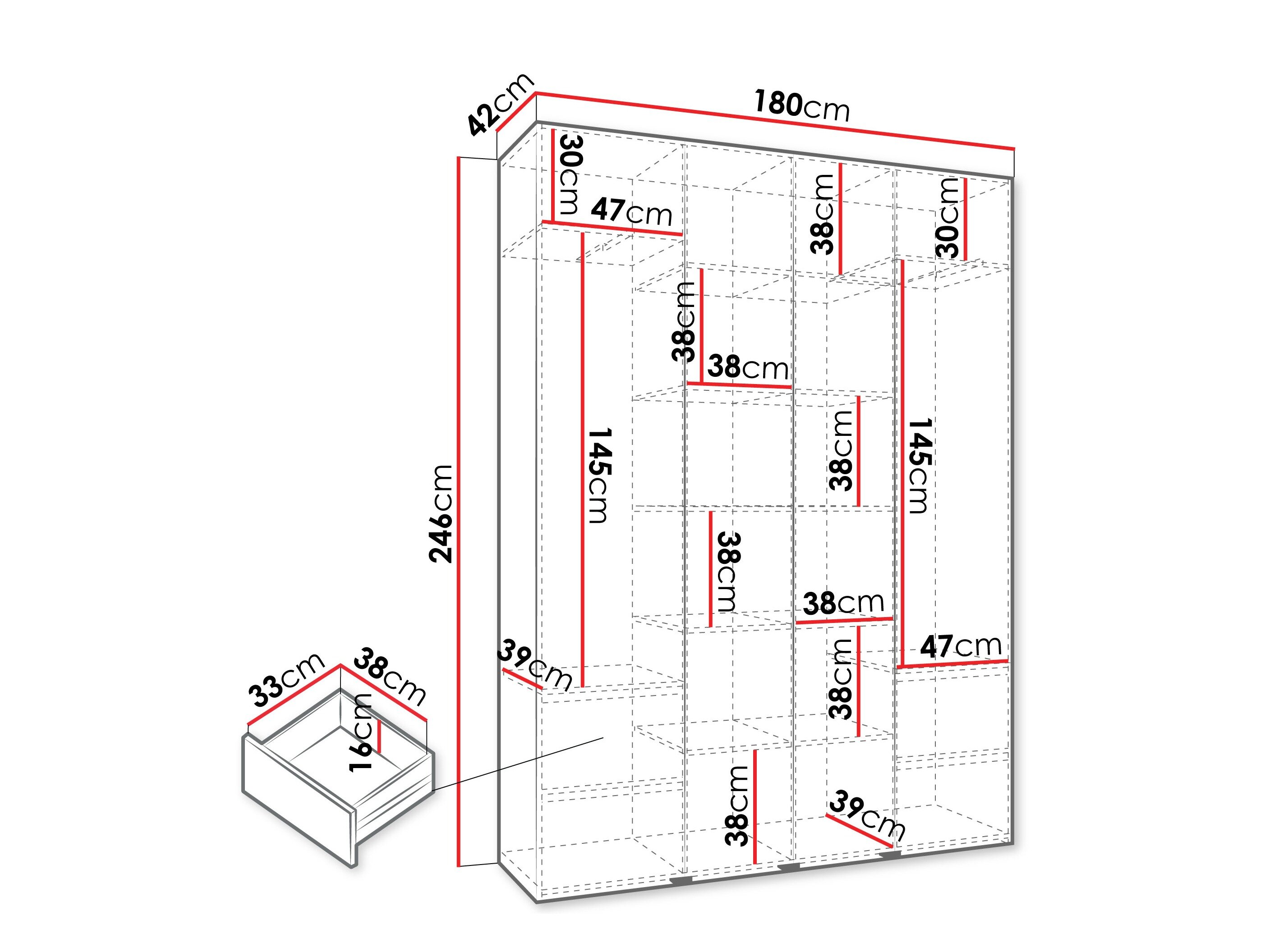Garderobeskab Hartford 554 (Hvid)