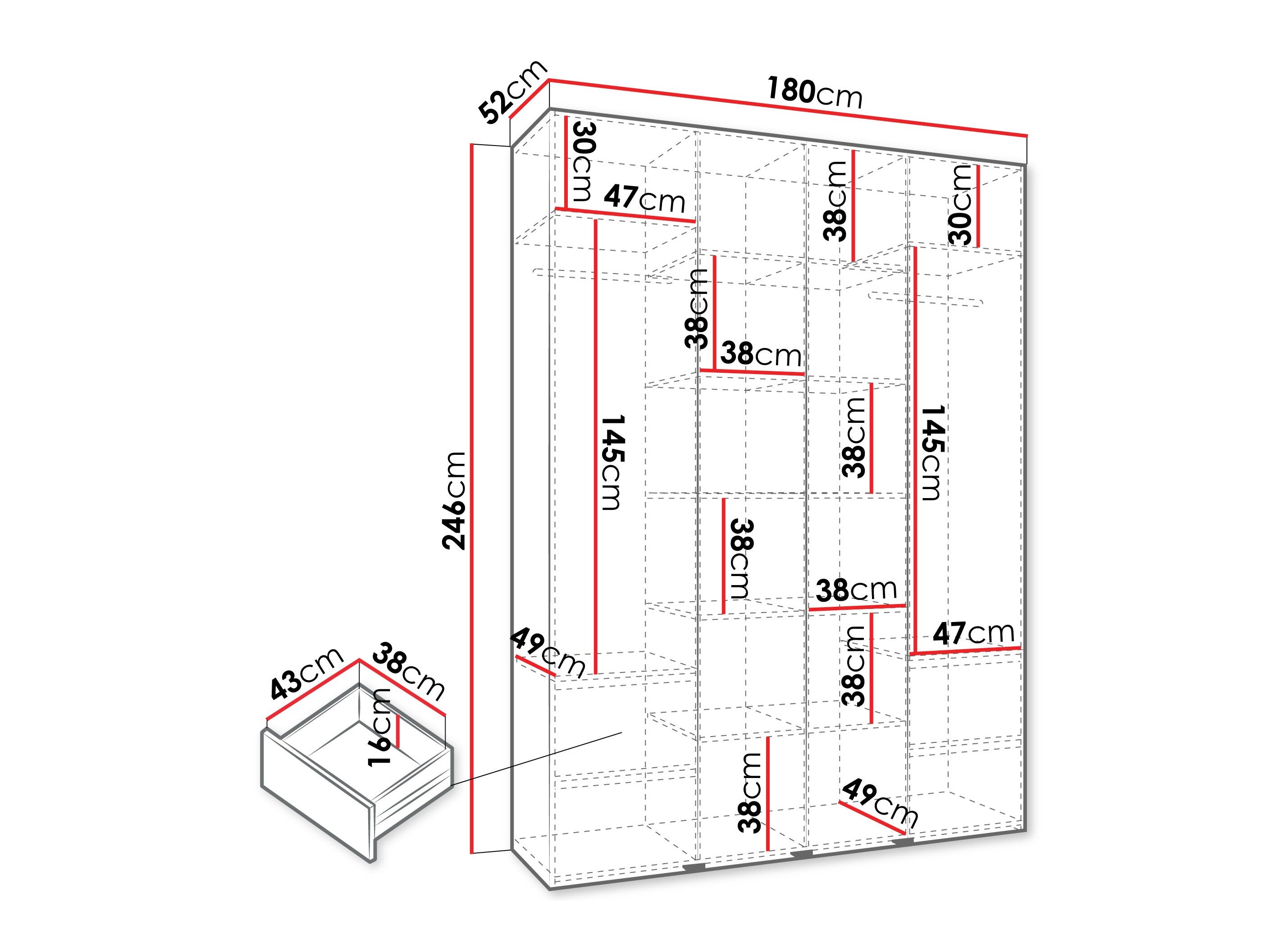 Garderobeskab Hartford 554 (Hvid)
