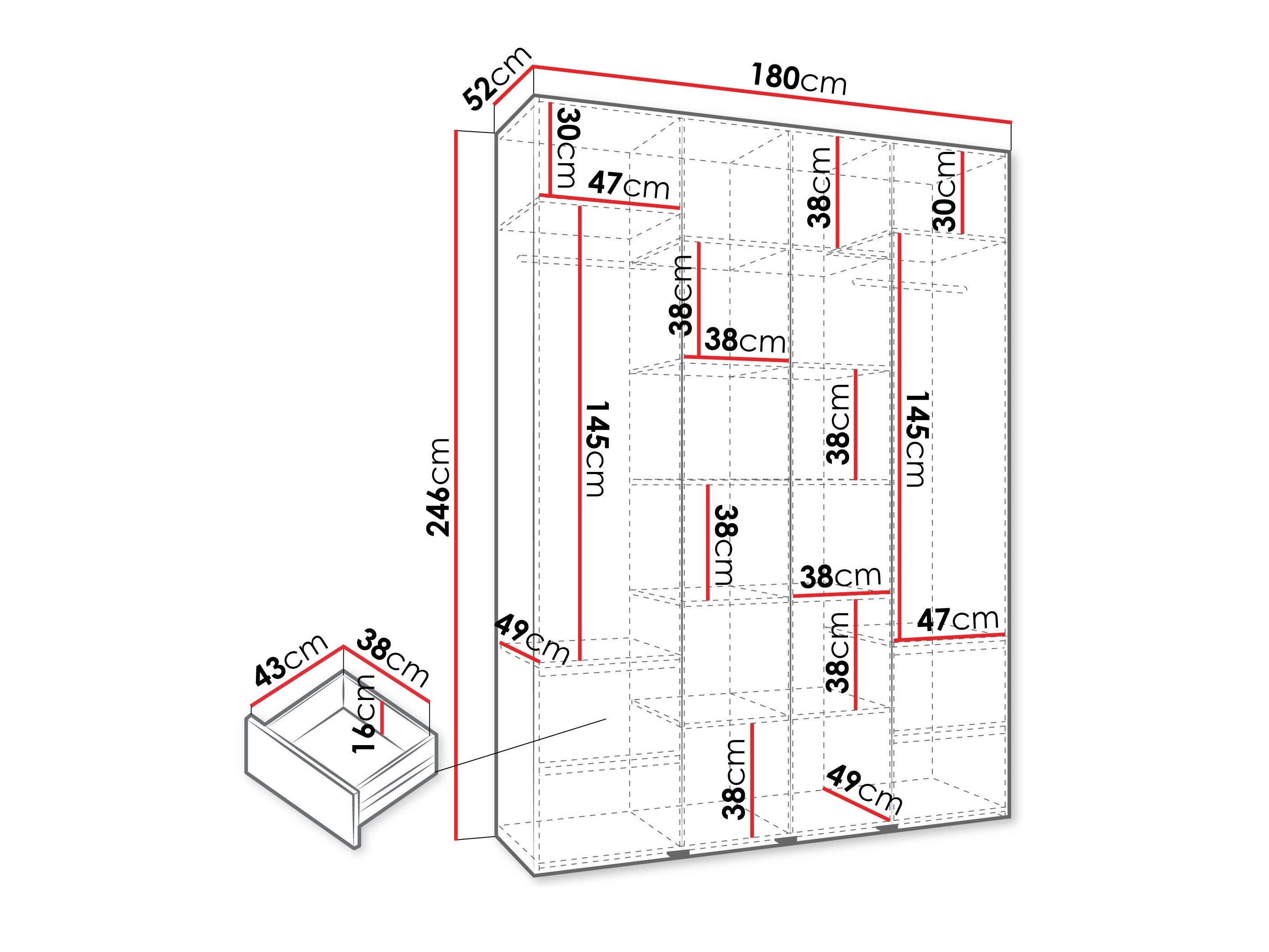Garderobeskab Hartford 554 (Hvid)