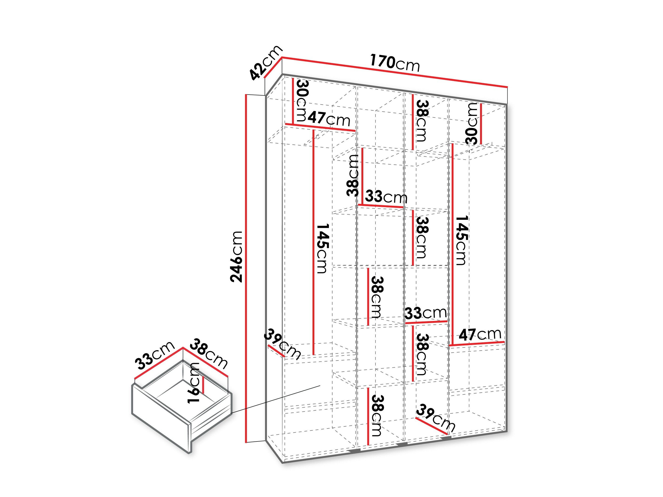Garderobeskab Hartford 554 (Kashmir)