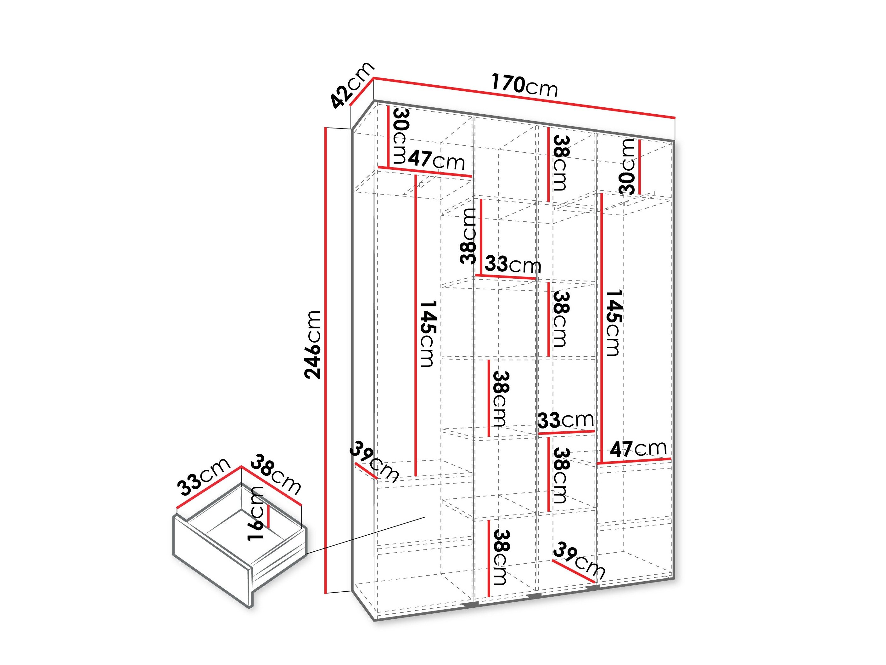Garderobeskab Hartford 554 (Kashmir)