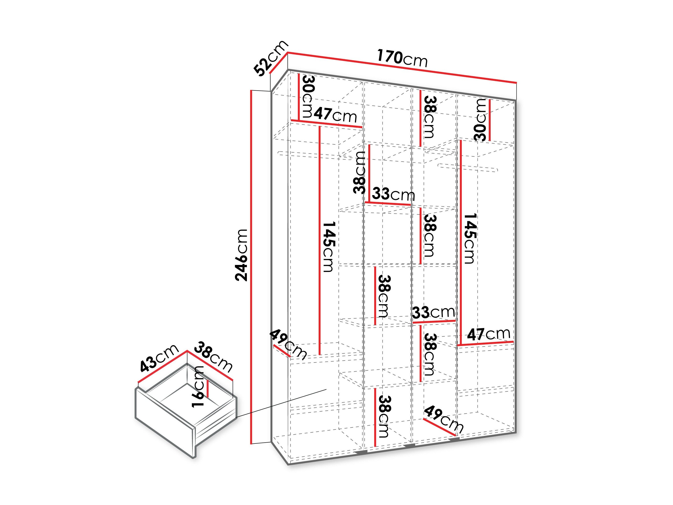 Garderobeskab Hartford 554 (Kashmir)
