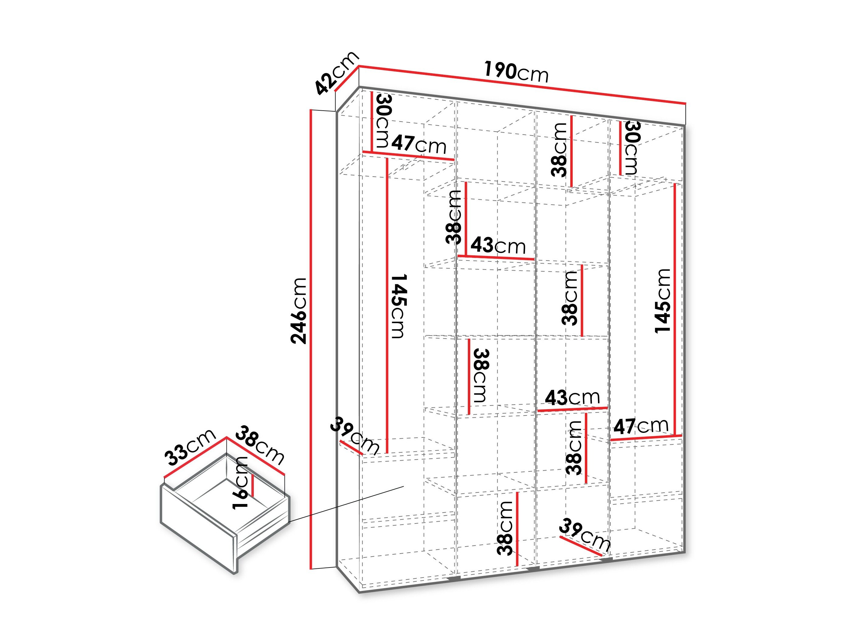 Garderobeskab Hartford 554 (Kashmir)