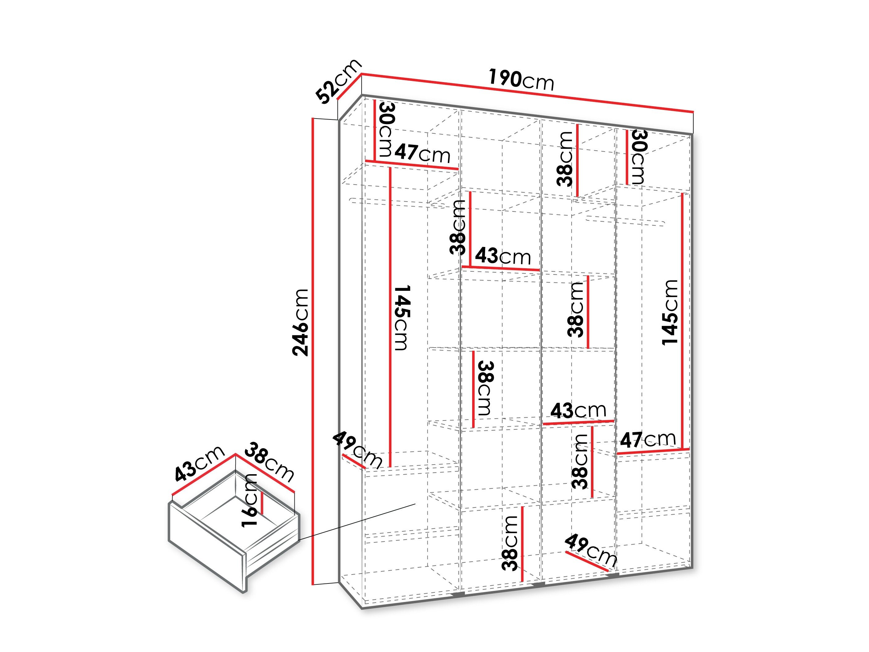 Garderobeskab Hartford 554 (Kashmir)