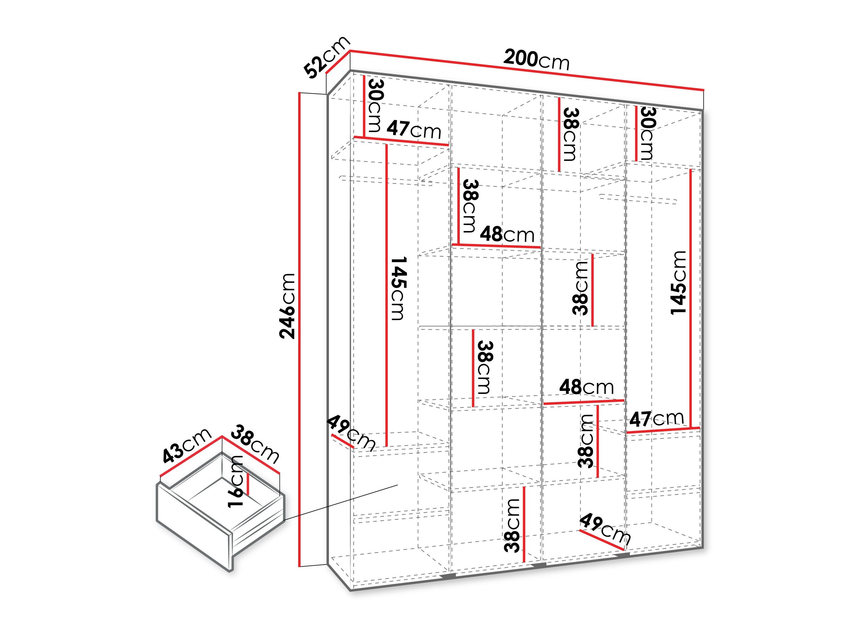 Garderobeskab Hartford 554 (Kashmir)