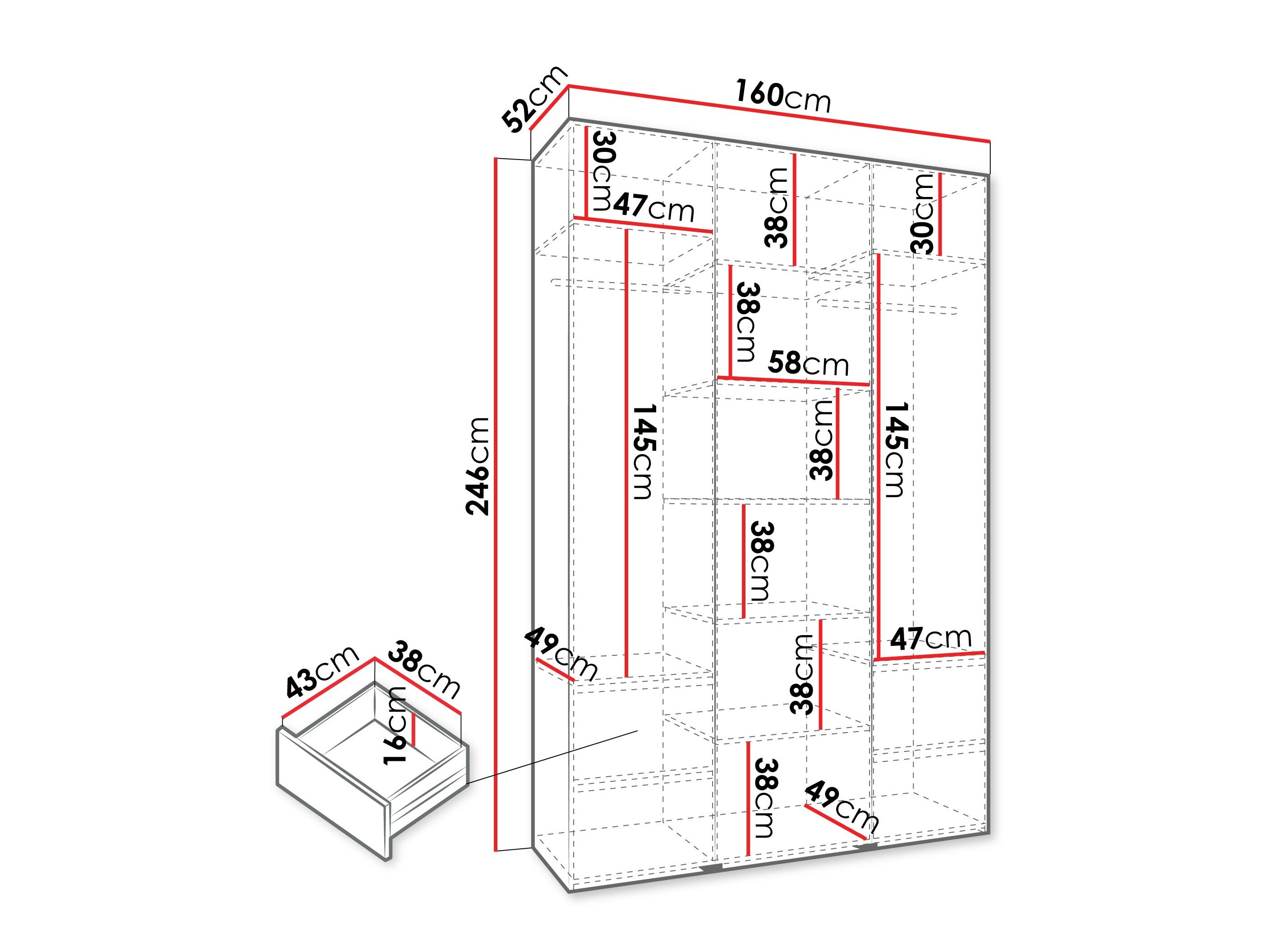 Garderobeskab Hartford 544 (Kashmir)