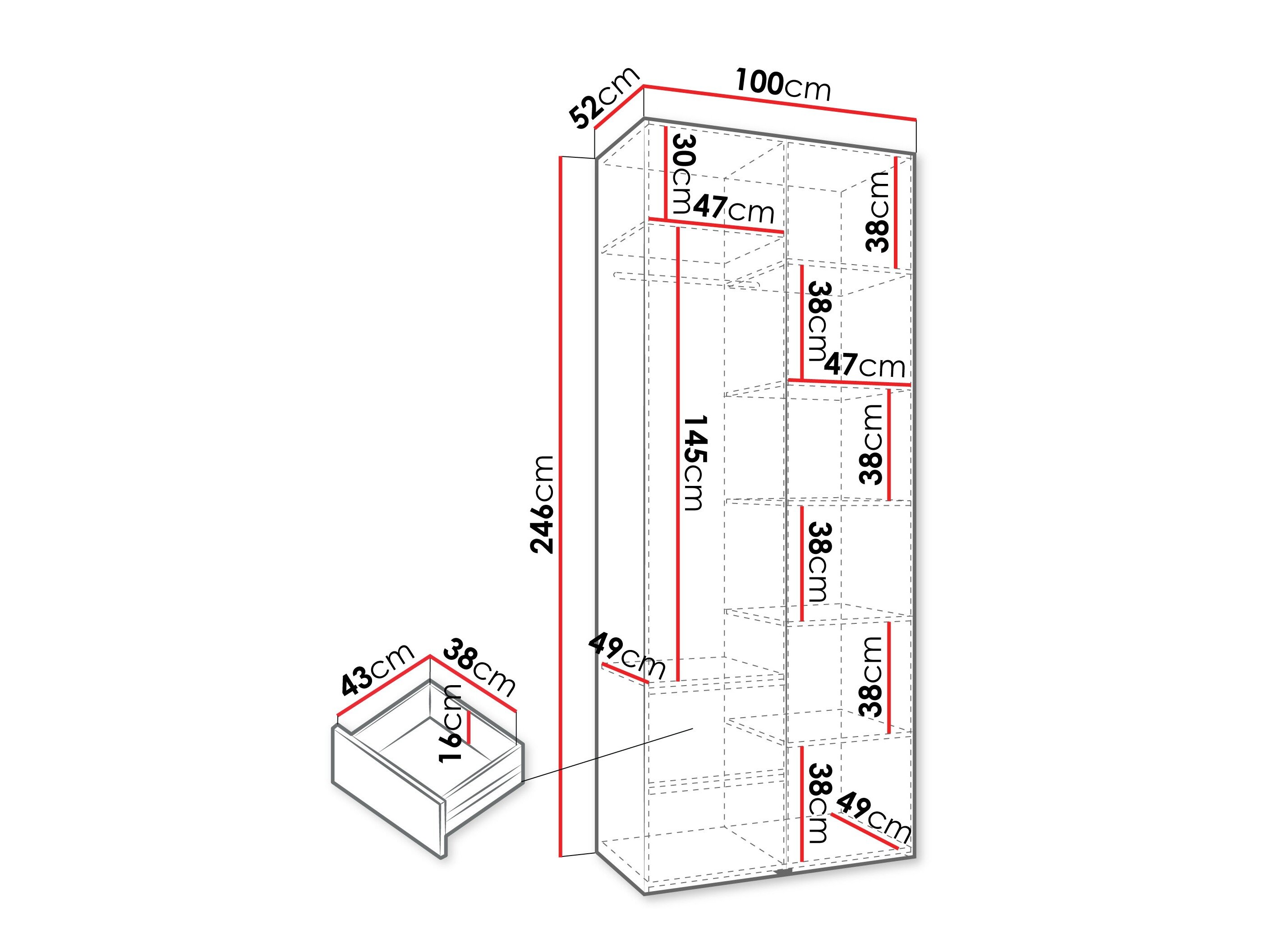 Garderobeskab Hartford 562 (Hvid)
