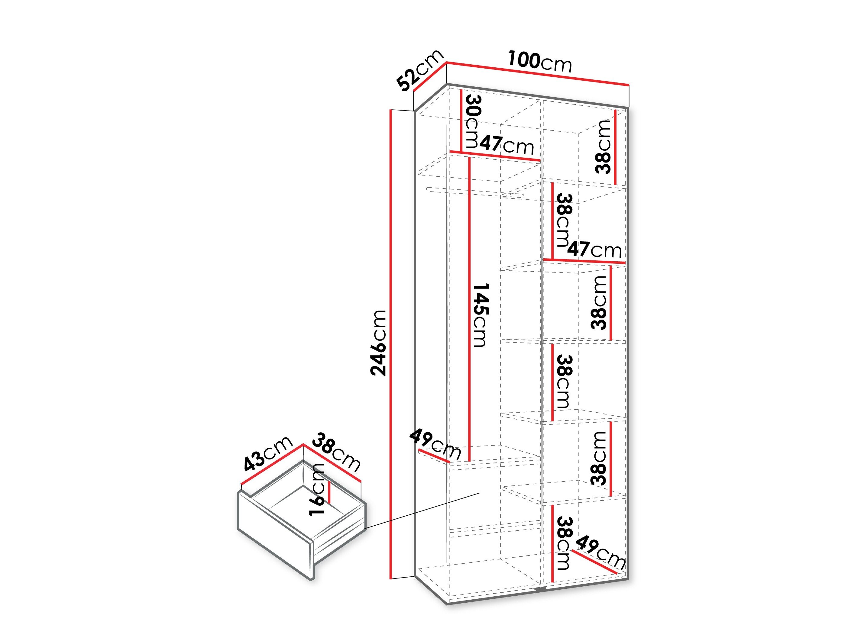 Garderobeskab Hartford 562 (Hvid)